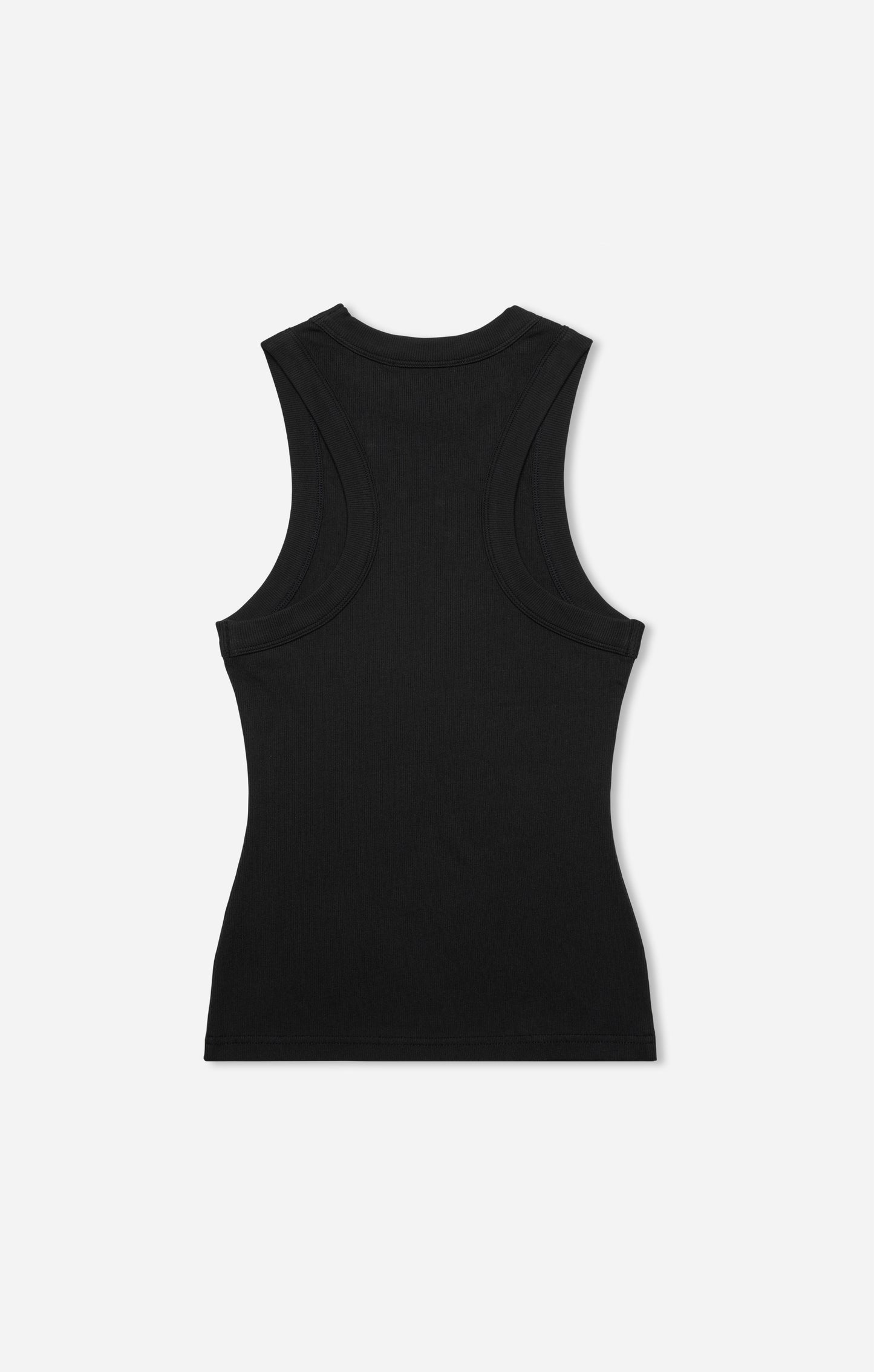 THE LUXE RIB HIGH NECK TANK - BLACK