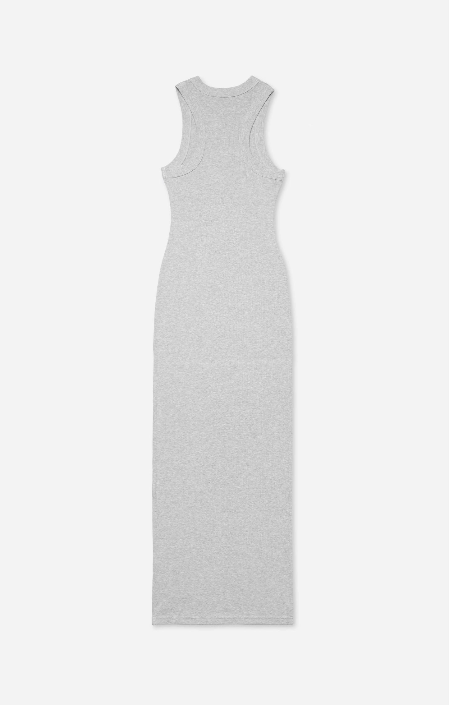 THE LUXE RIB HIGH NECK MIDI - MID GREY