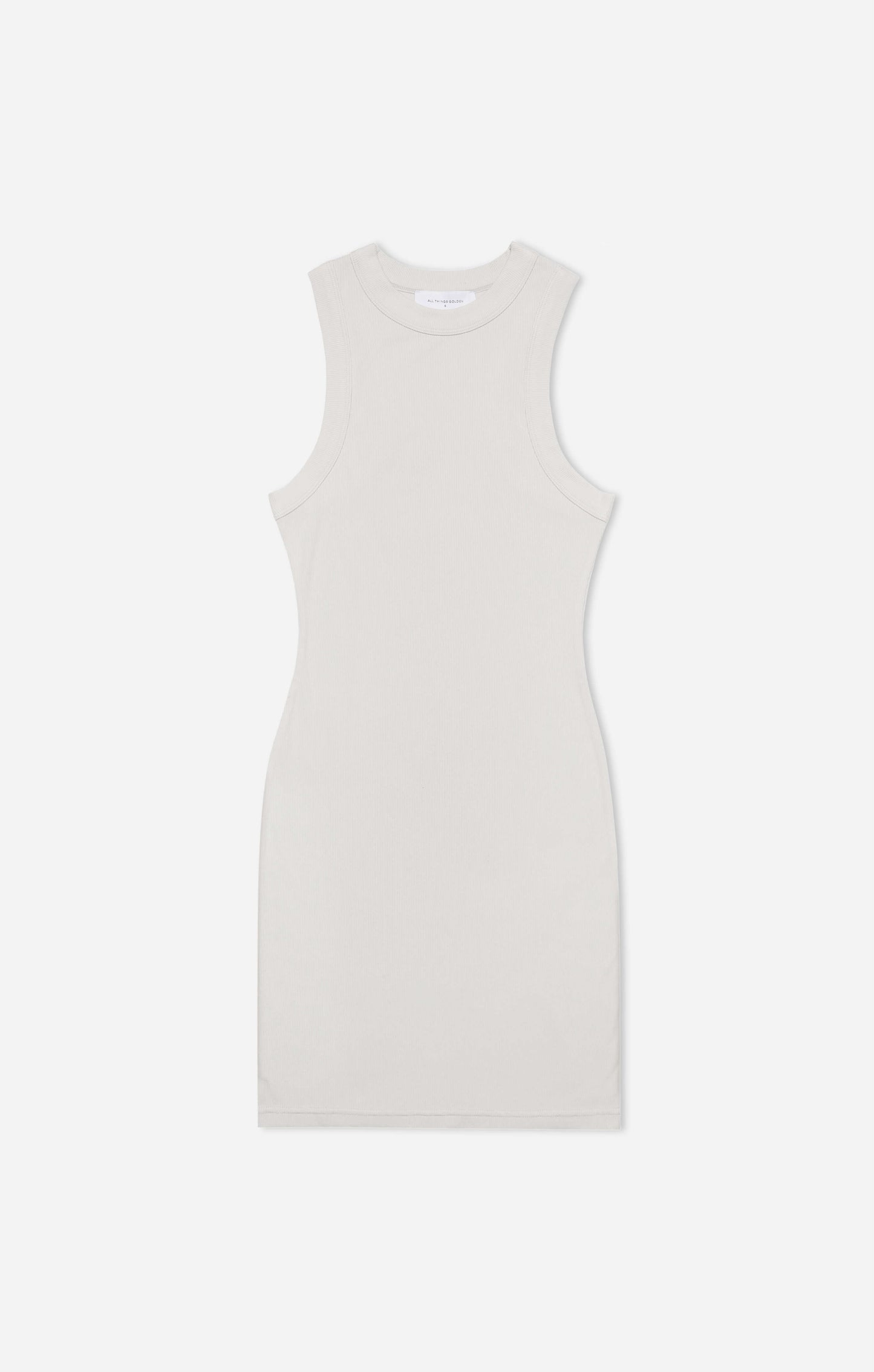 THE LUXE RIB HIGH NECK MINI - STONE
