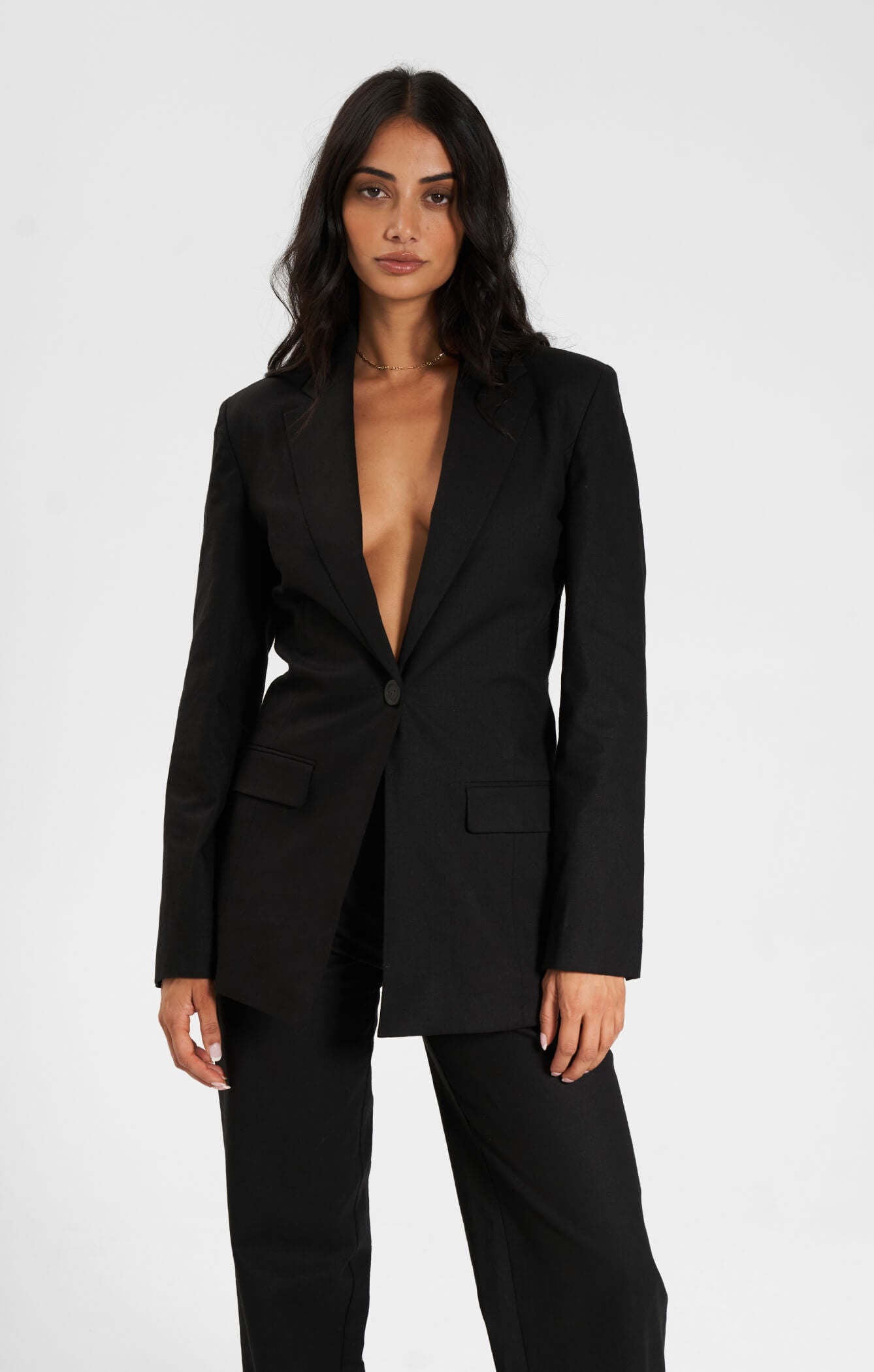 THE LINEN CLASSIC BLAZER - BLACK