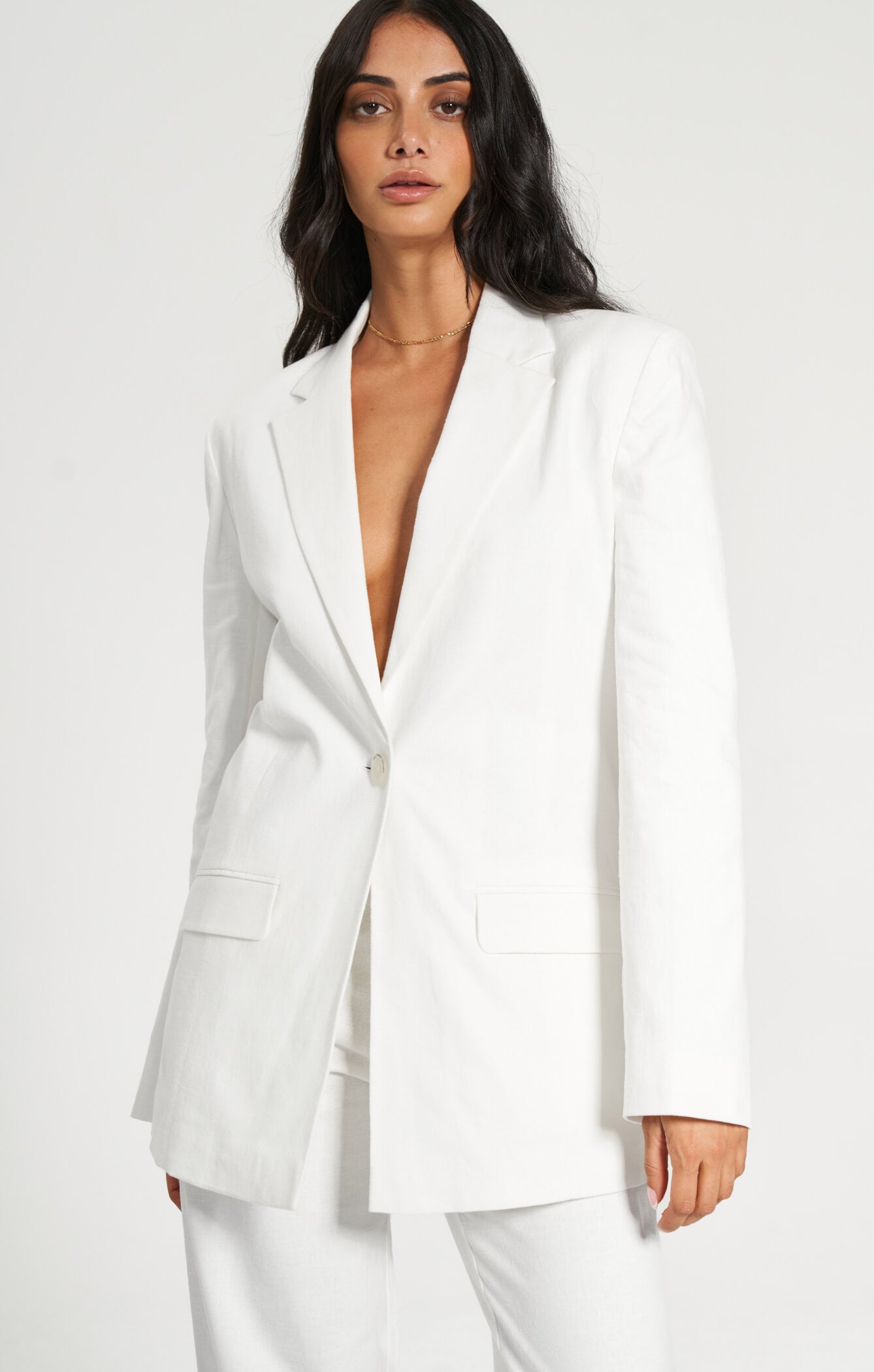 THE LINEN CLASSIC BLAZER - WHITE