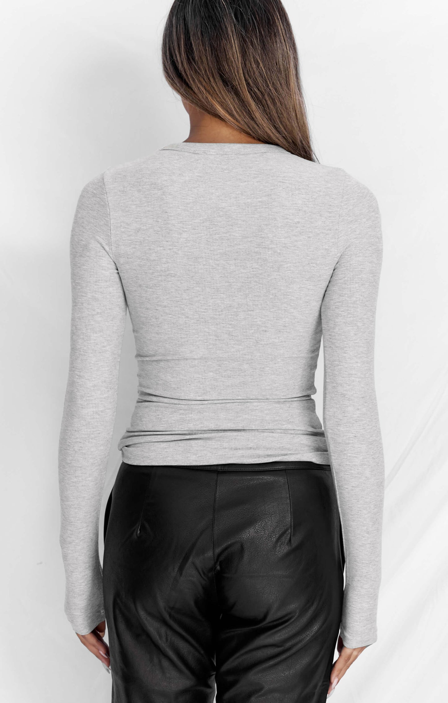 THE LUXE RIB L/S - MID GREY