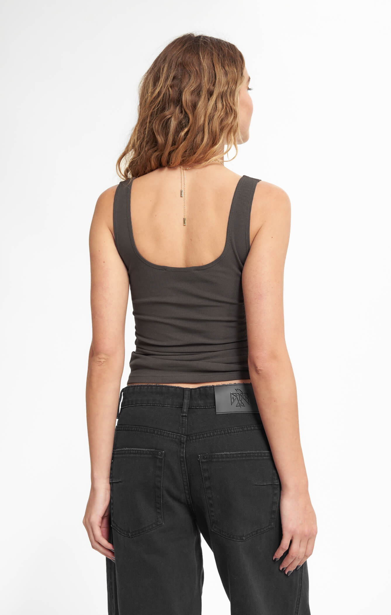 THE LUXE RIB TANK - ESPRESSO