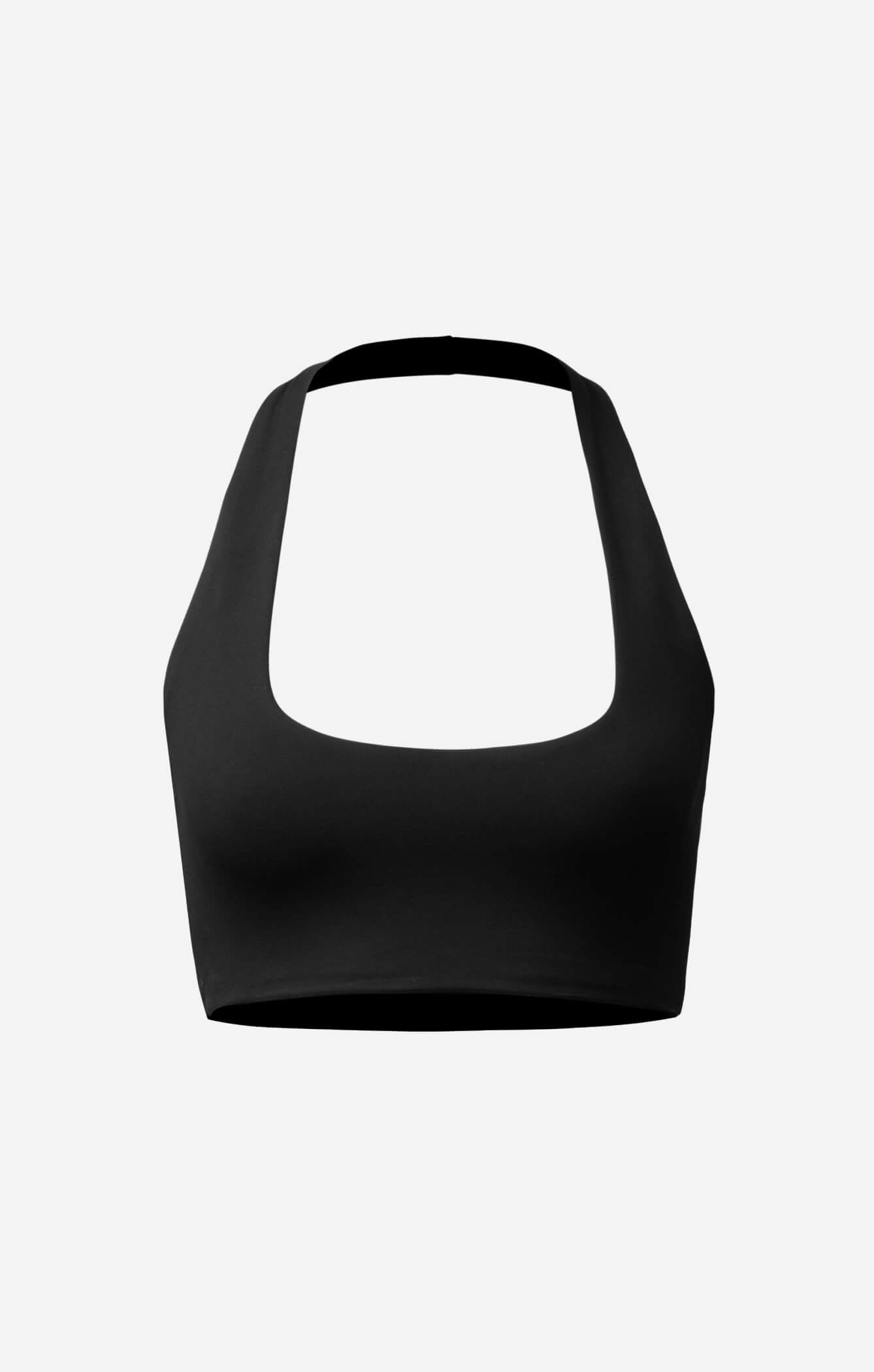 THE SCULPT™ HALTER CROP - BUTTER BLACK