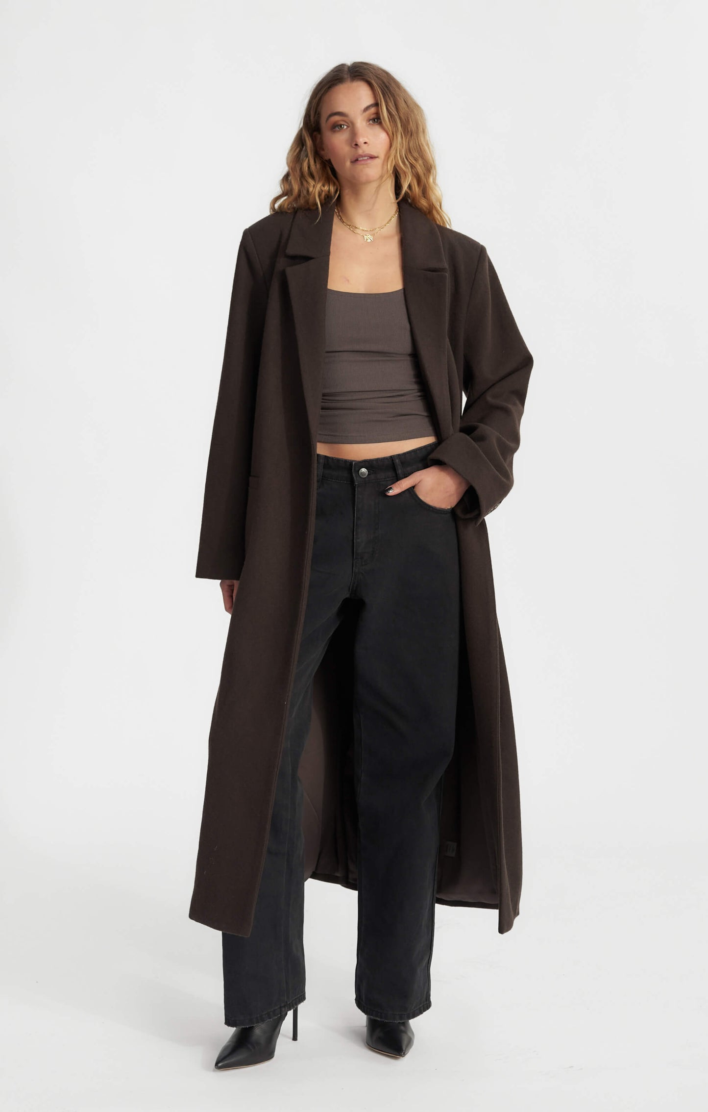 THE LONGLINE CLASSIC COAT - ESPRESSO