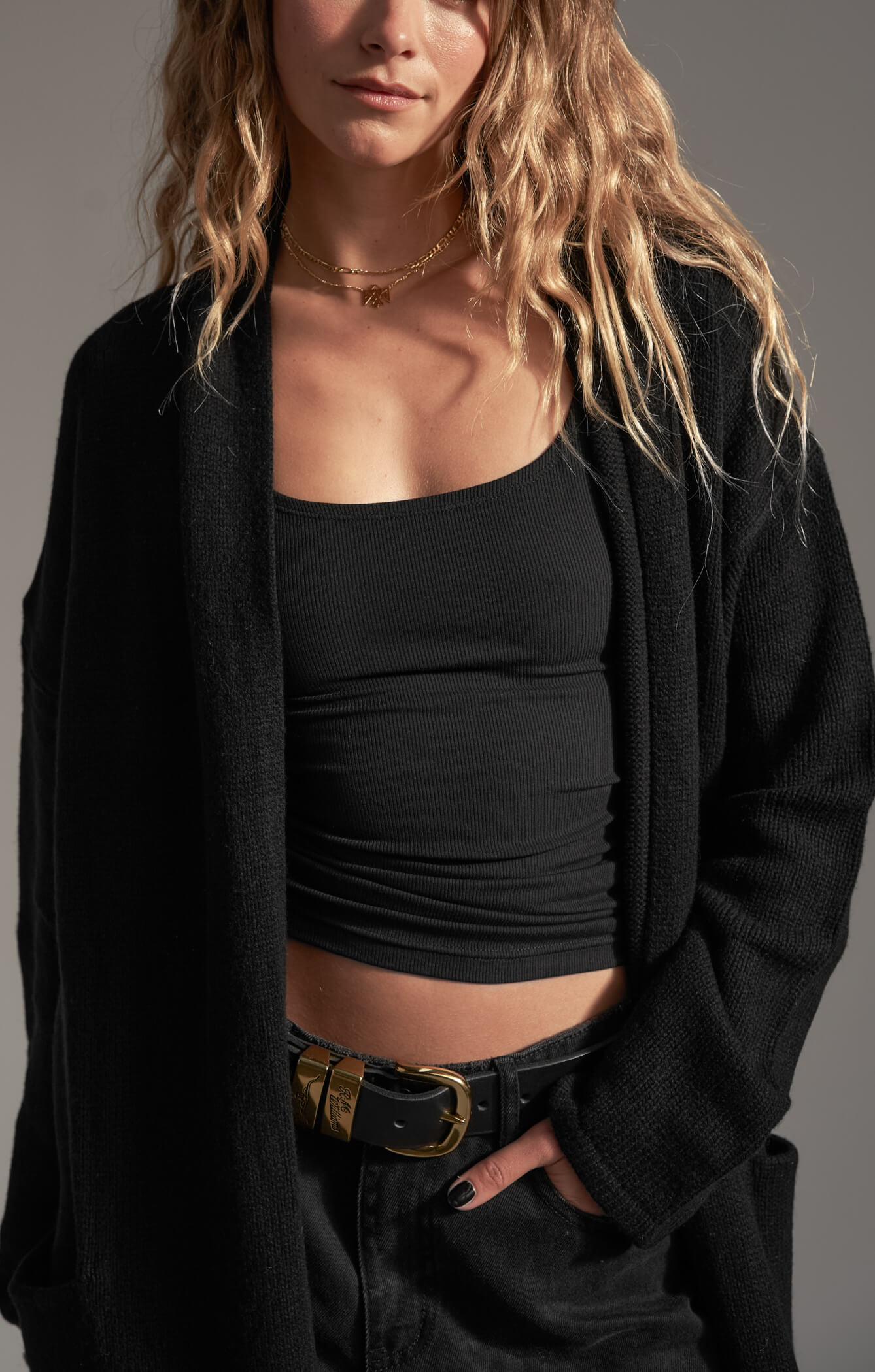 THE CARDIGAN COAT - BLACK
