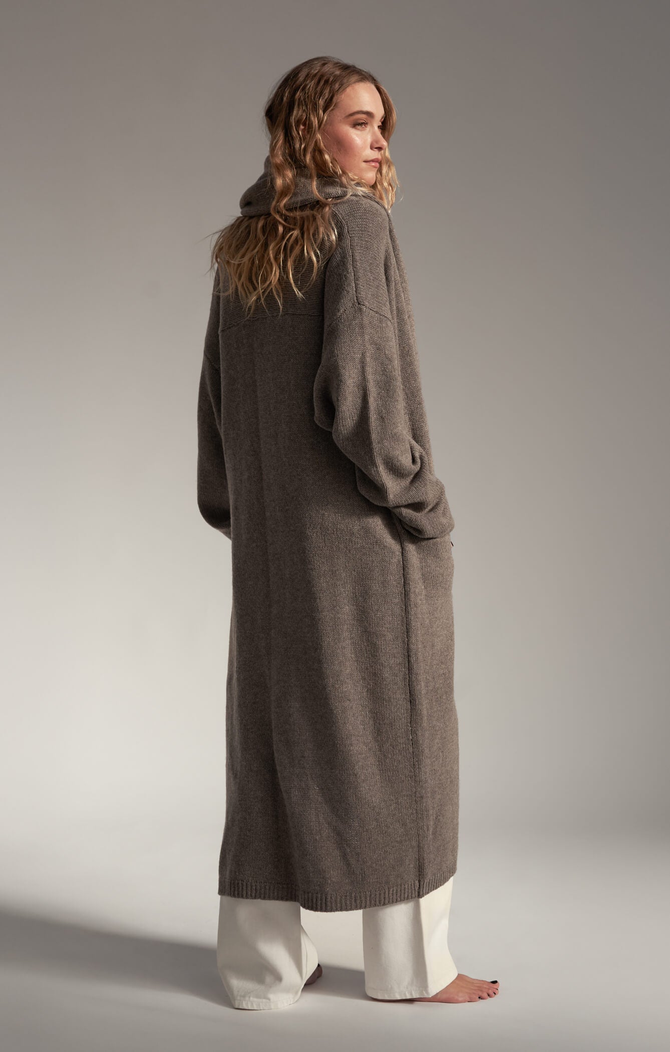 THE CARDIGAN COAT - NEUTRAL MARLE
