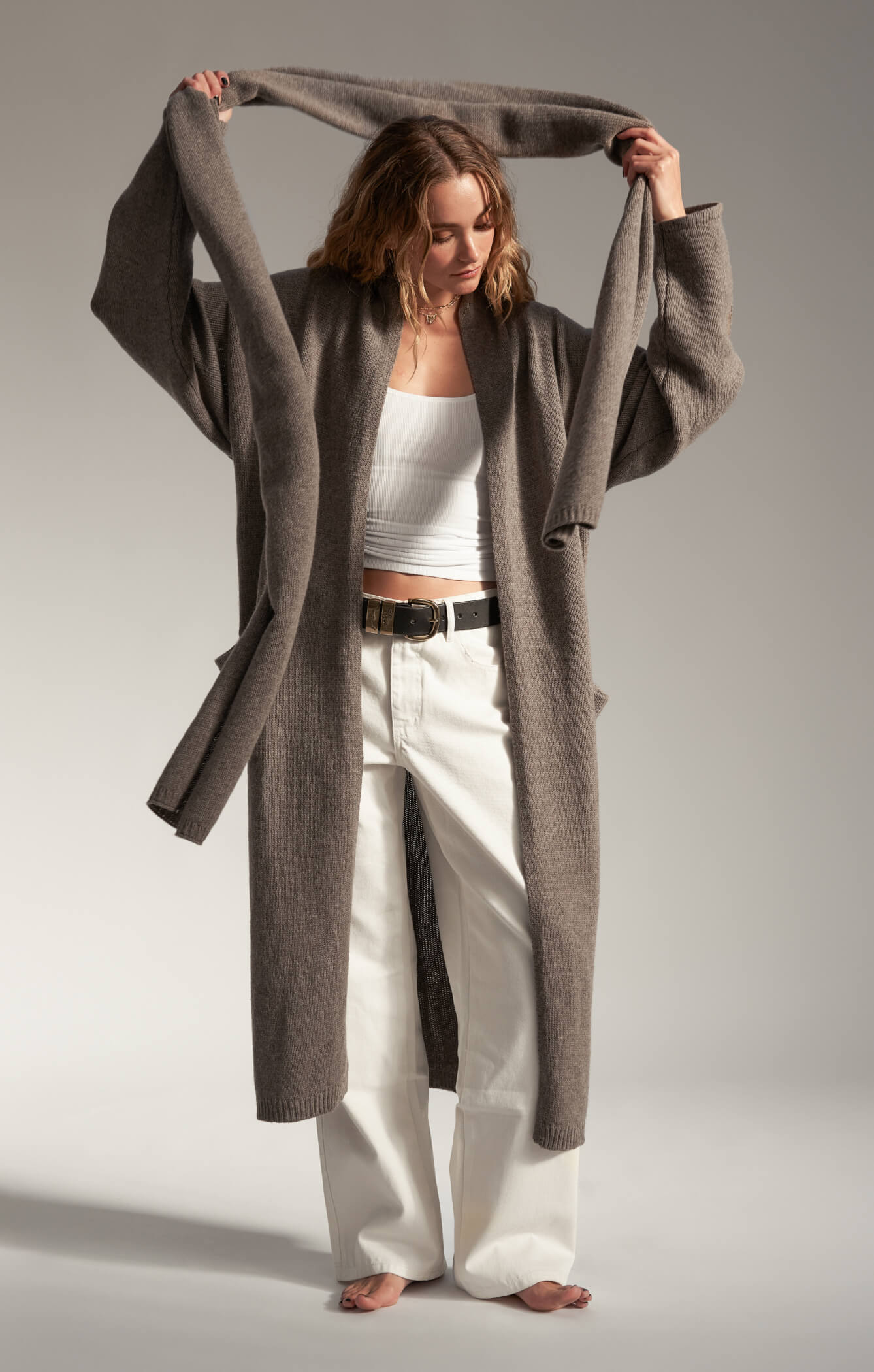 THE CARDIGAN COAT - NEUTRAL MARLE