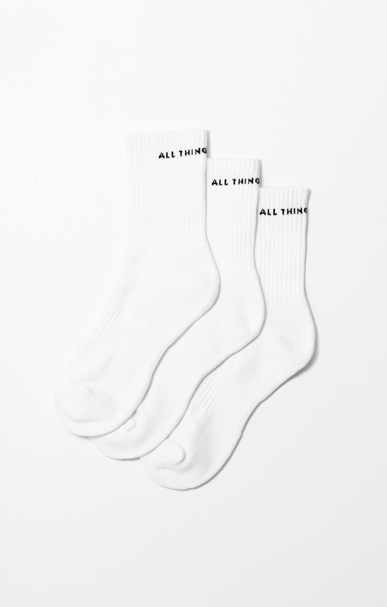 THE A.T.G CREW SOCK 3 PACK - WHITE