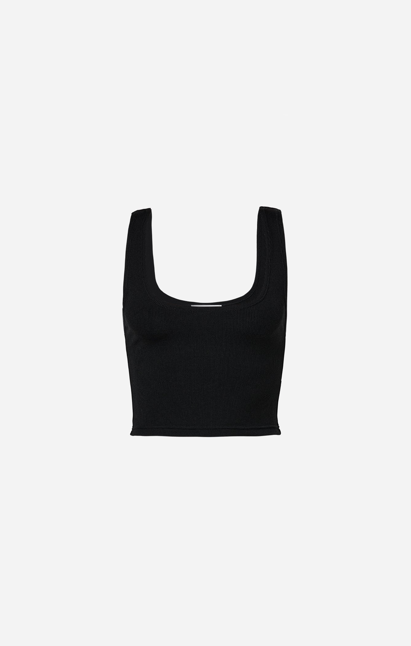 THE LUXE RIB CROP - BLACK