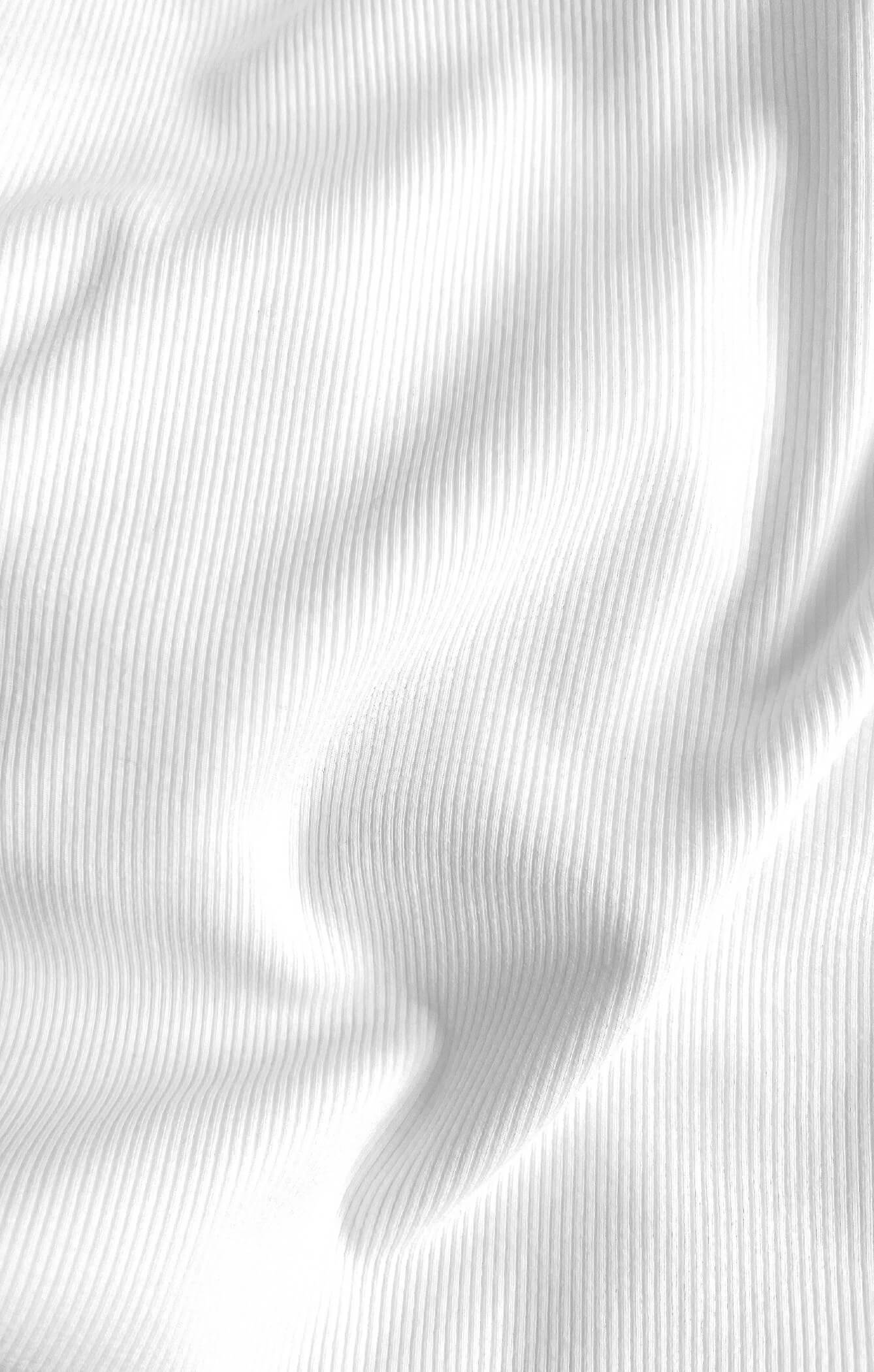 THE LUXE RIB LONG SLEEVE MINI DRESS - WHITE