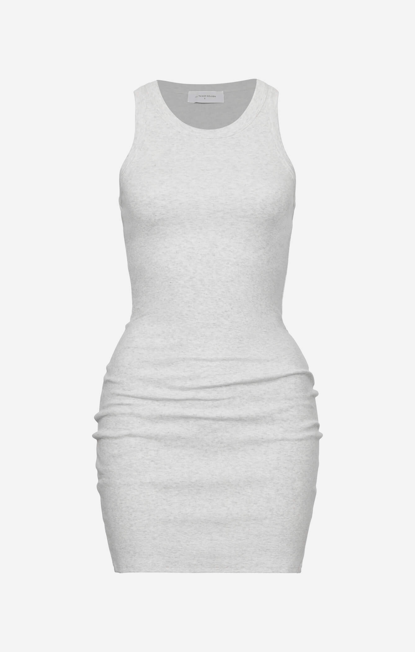 THE RIBBED MUSCLE DRESS - ICE GREY