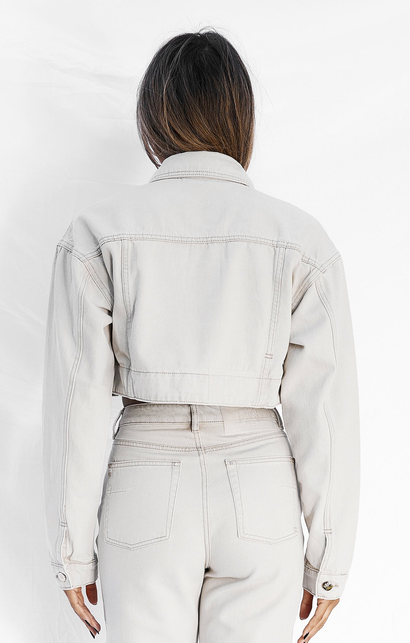 THE BOX CROP DENIM JACKET - WASHED STONE