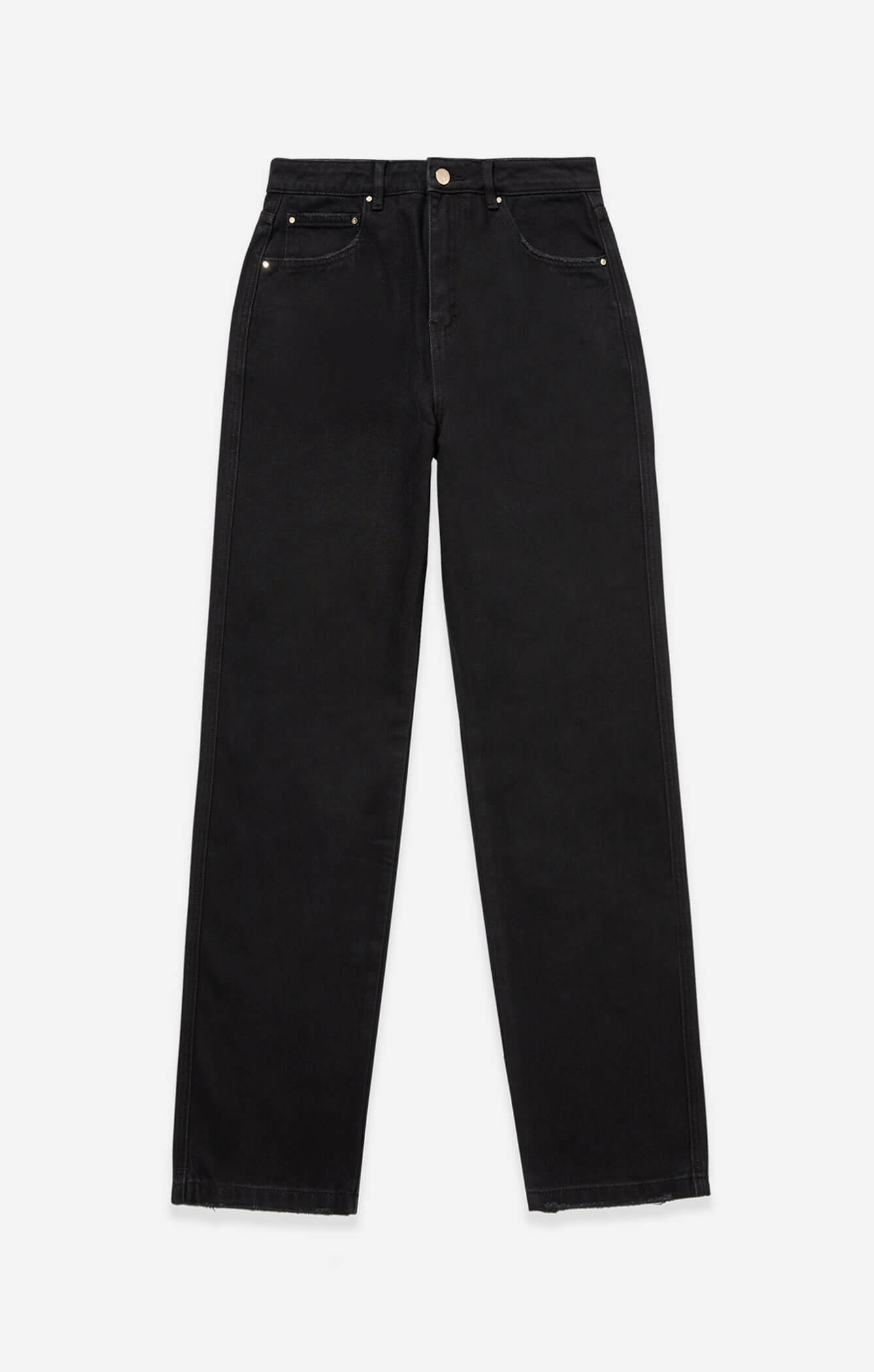 THE HIGH RISE DENIM STRAIGHT LEG JEAN - WASHED BLACK
