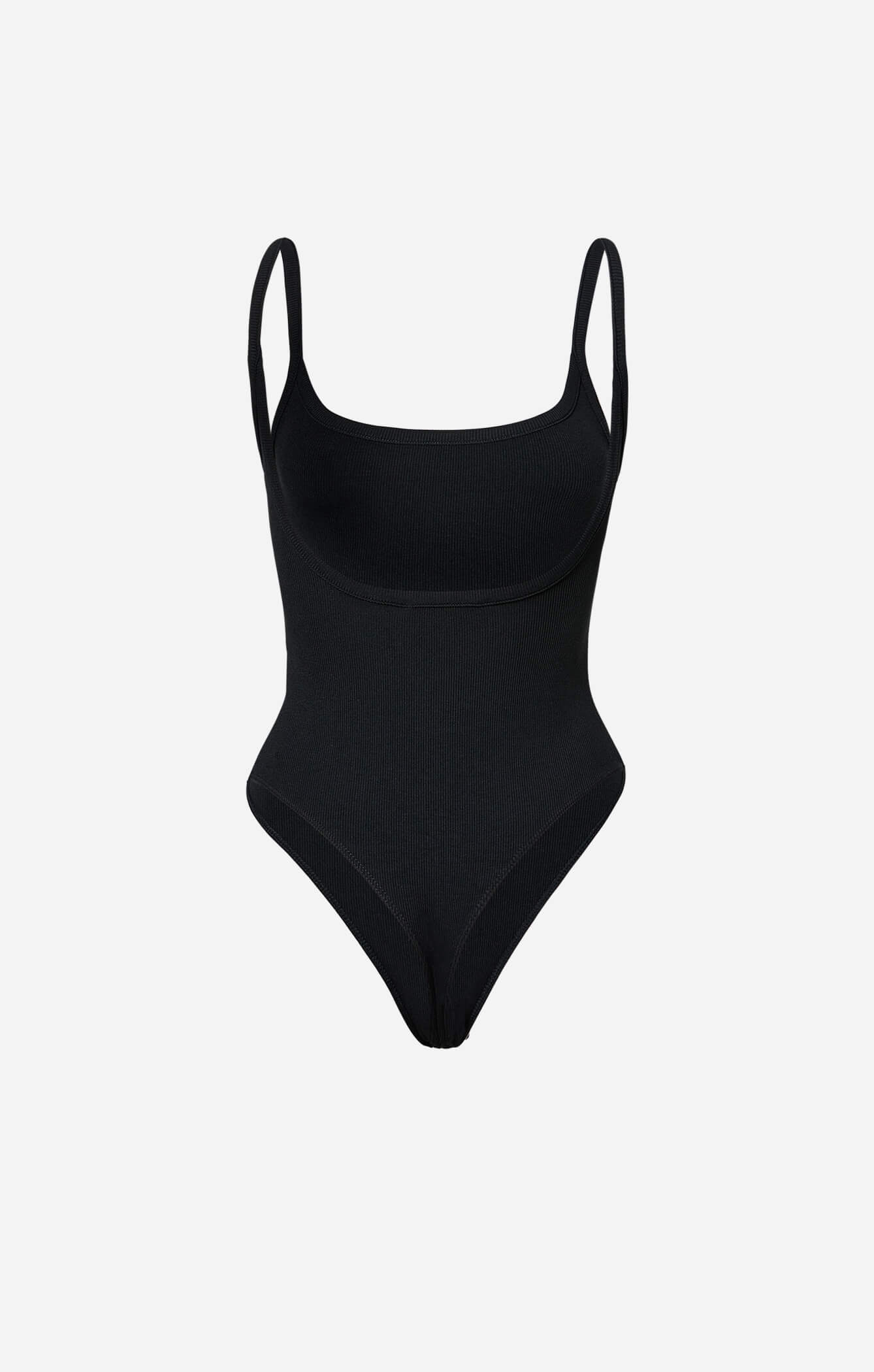 THE LUXE RIB LOW BACK BODYSUIT - BLACK