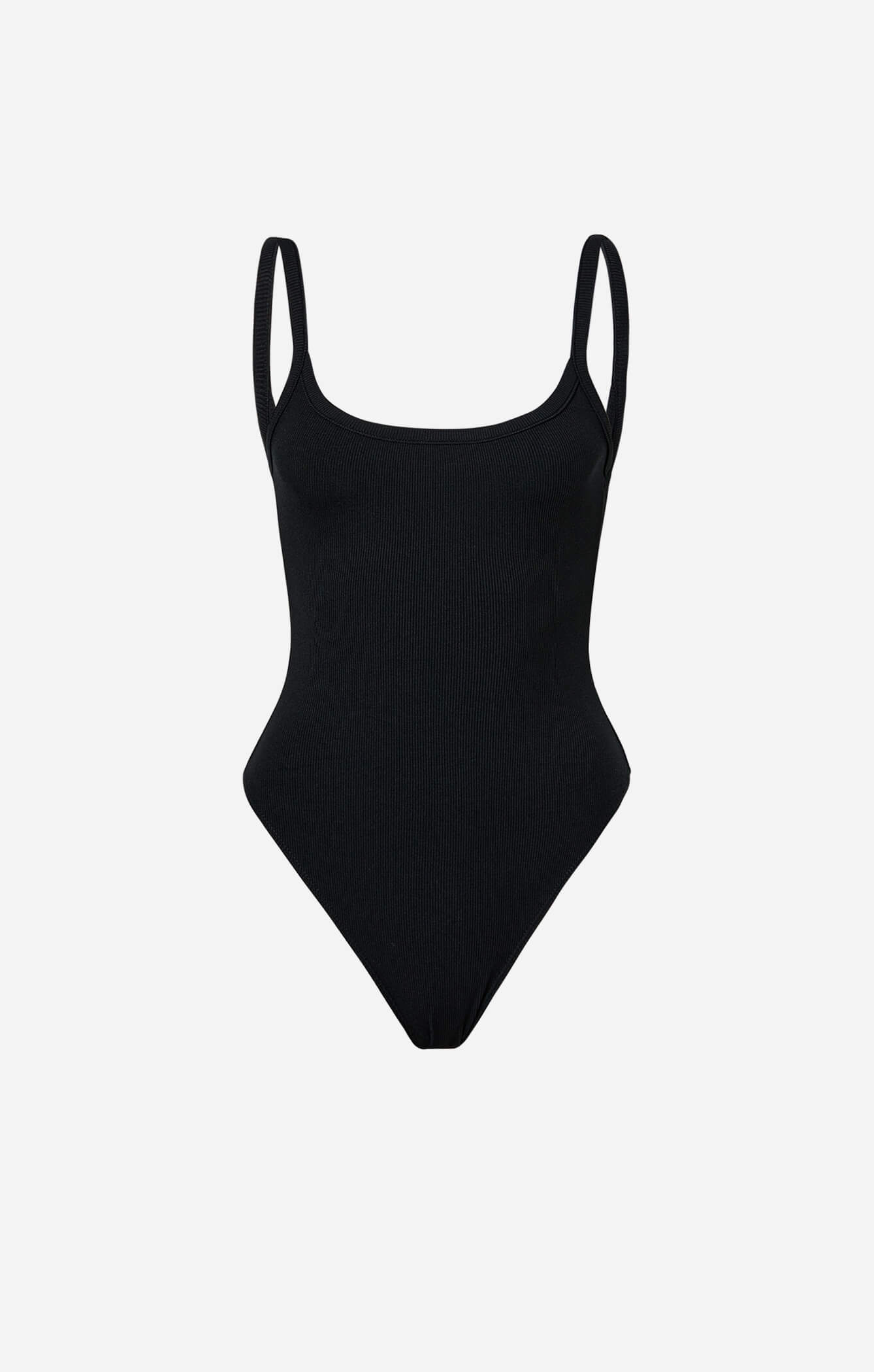 THE LUXE RIB LOW BACK BODYSUIT - BLACK