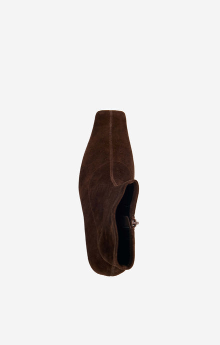 THE AMELIA BOOT - CHOC STRETCH SUEDE