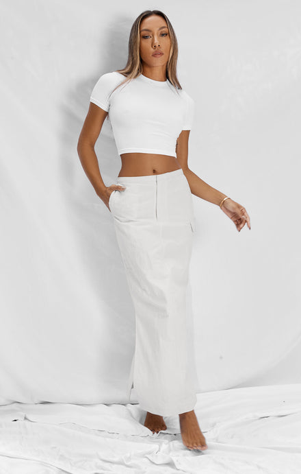 THE CARGO MAXI SKIRT - IVORY