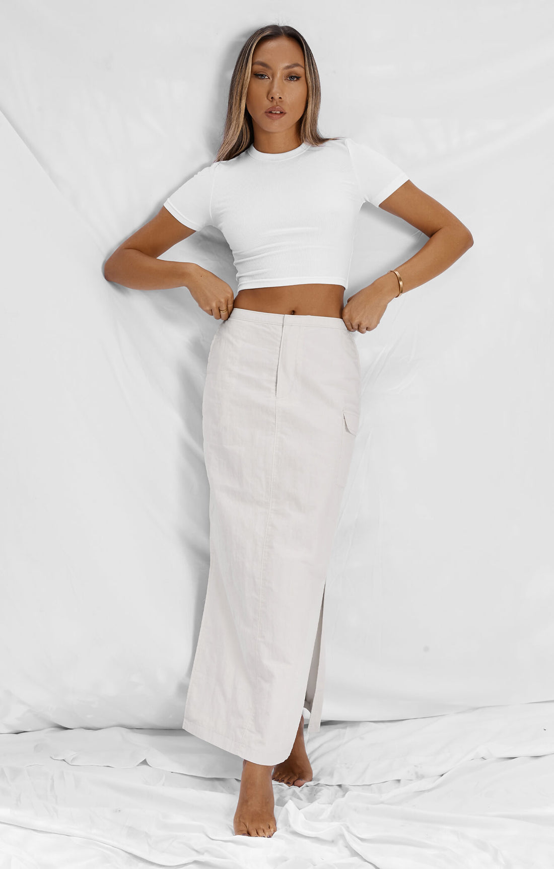THE CARGO MAXI SKIRT - IVORY