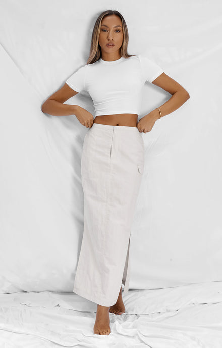 THE CARGO MAXI SKIRT - IVORY