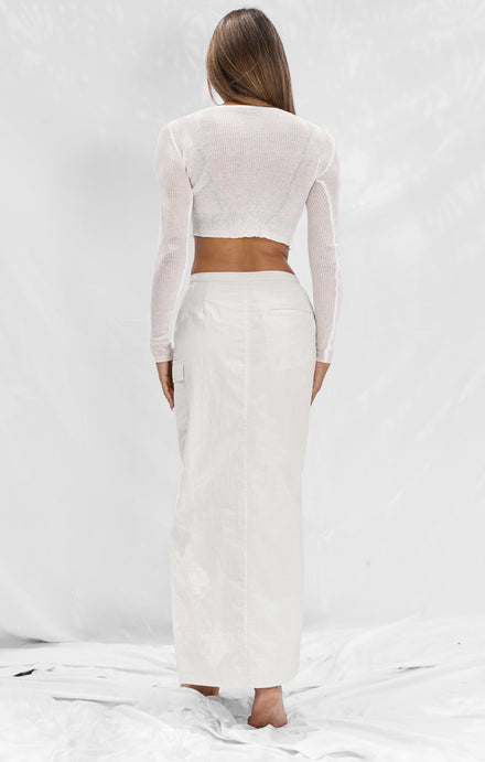 THE CARGO MAXI SKIRT - IVORY