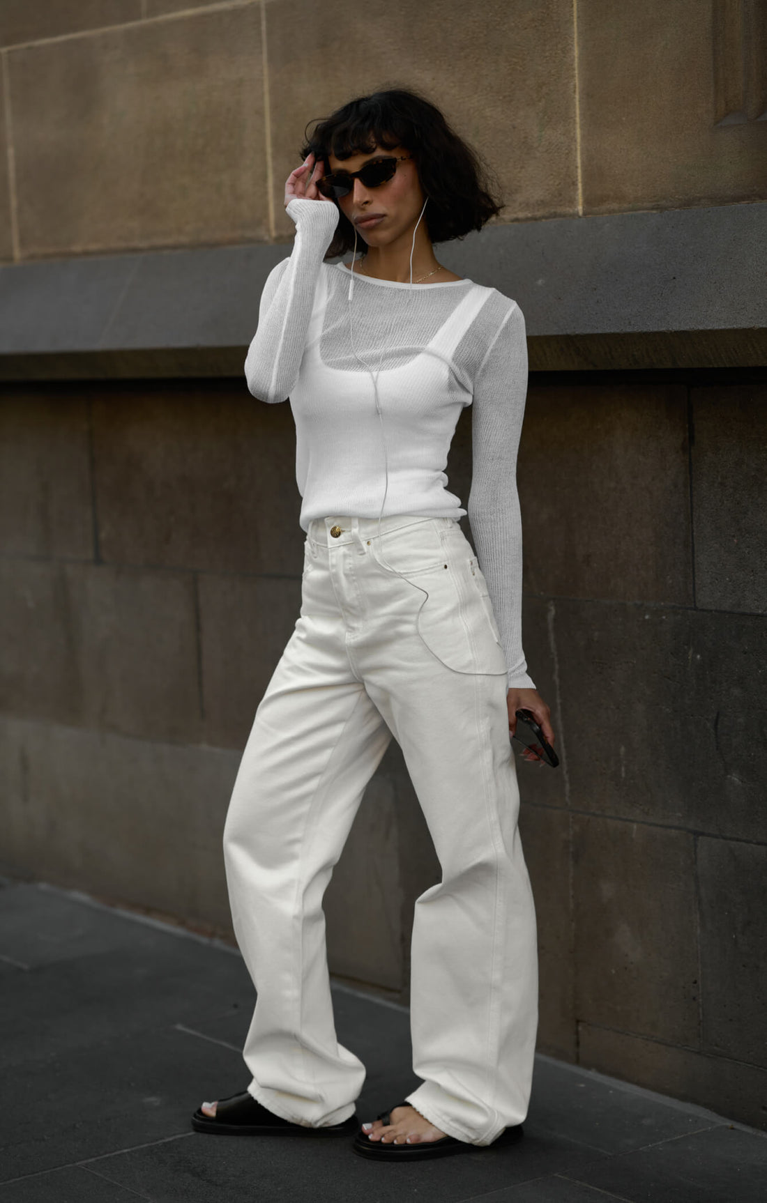 THE KNITTED LONG SLEEVE - WHITE