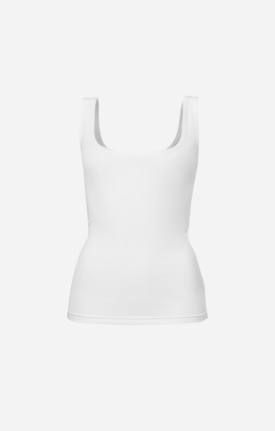 THE LUXE RIB TANK - WHITE – All Things Golden