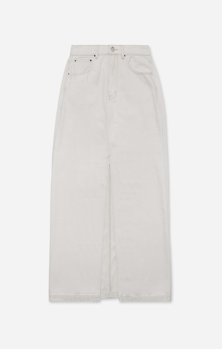 THE DENIM MAXI SKIRT - WASHED STONE – All Things Golden