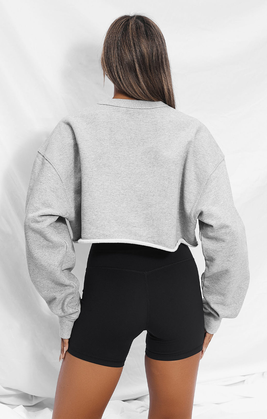 THE SWEAT™ CROPPED CREW - HEATHER GREY
