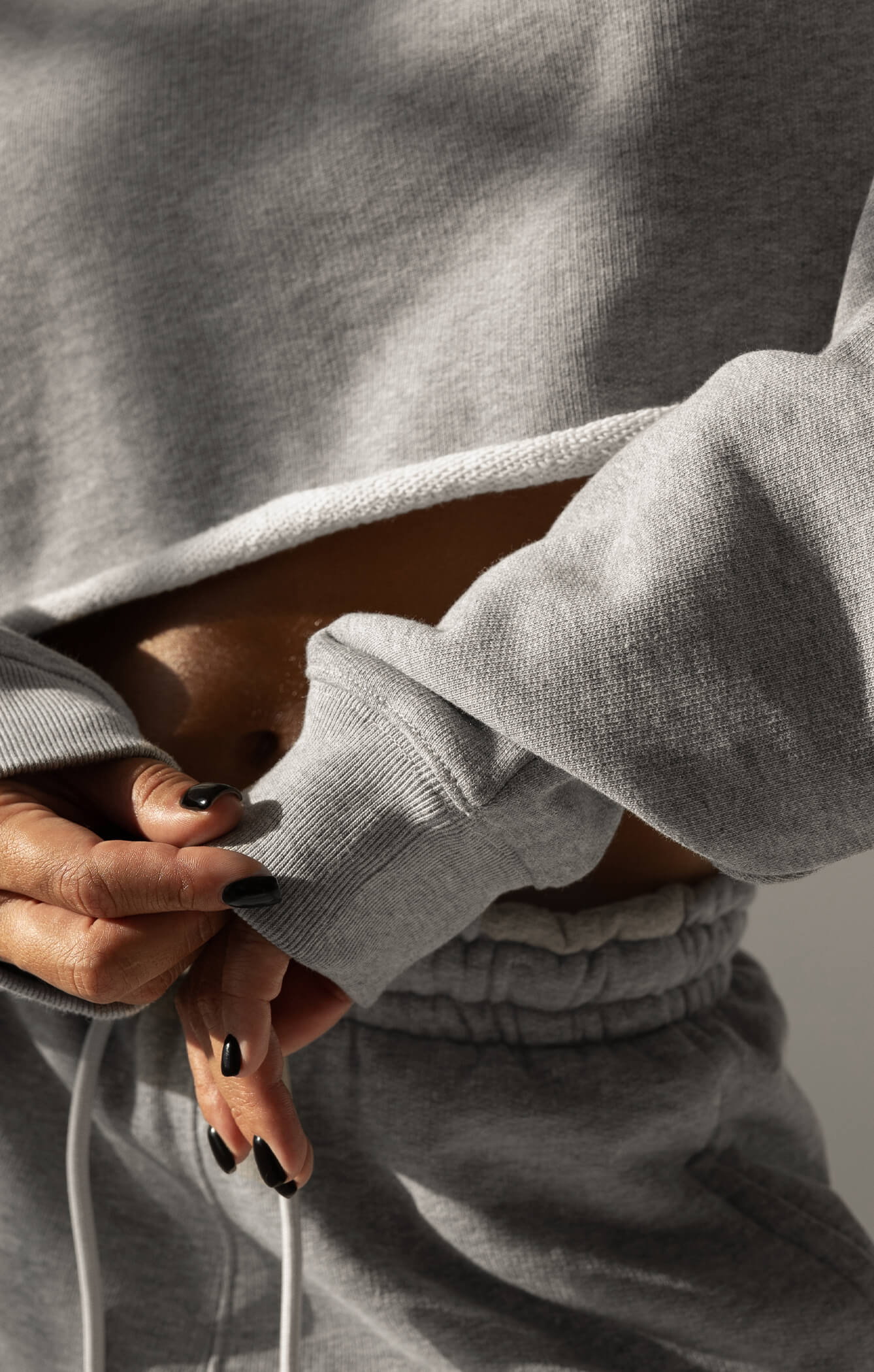 THE A.T.G SWEAT™ CROPPED CREW - HEATHER GREY