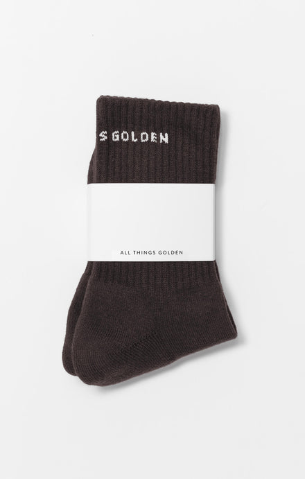 THE A.T.G CREW SOCK - ESPRESSO