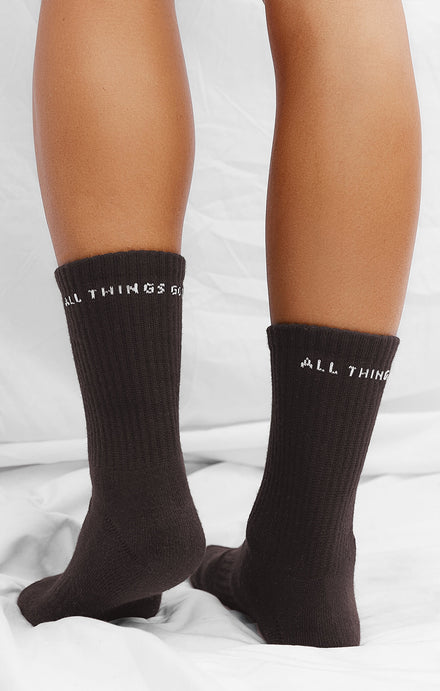 THE A.T.G CREW SOCK - ESPRESSO
