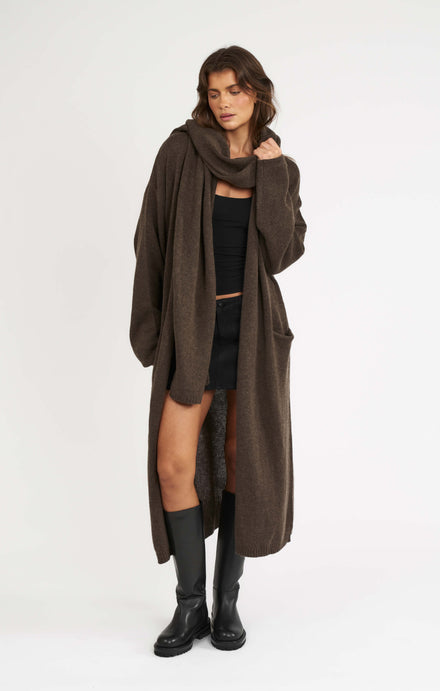 THE CARDIGAN COAT - ESPRESSO MARLE