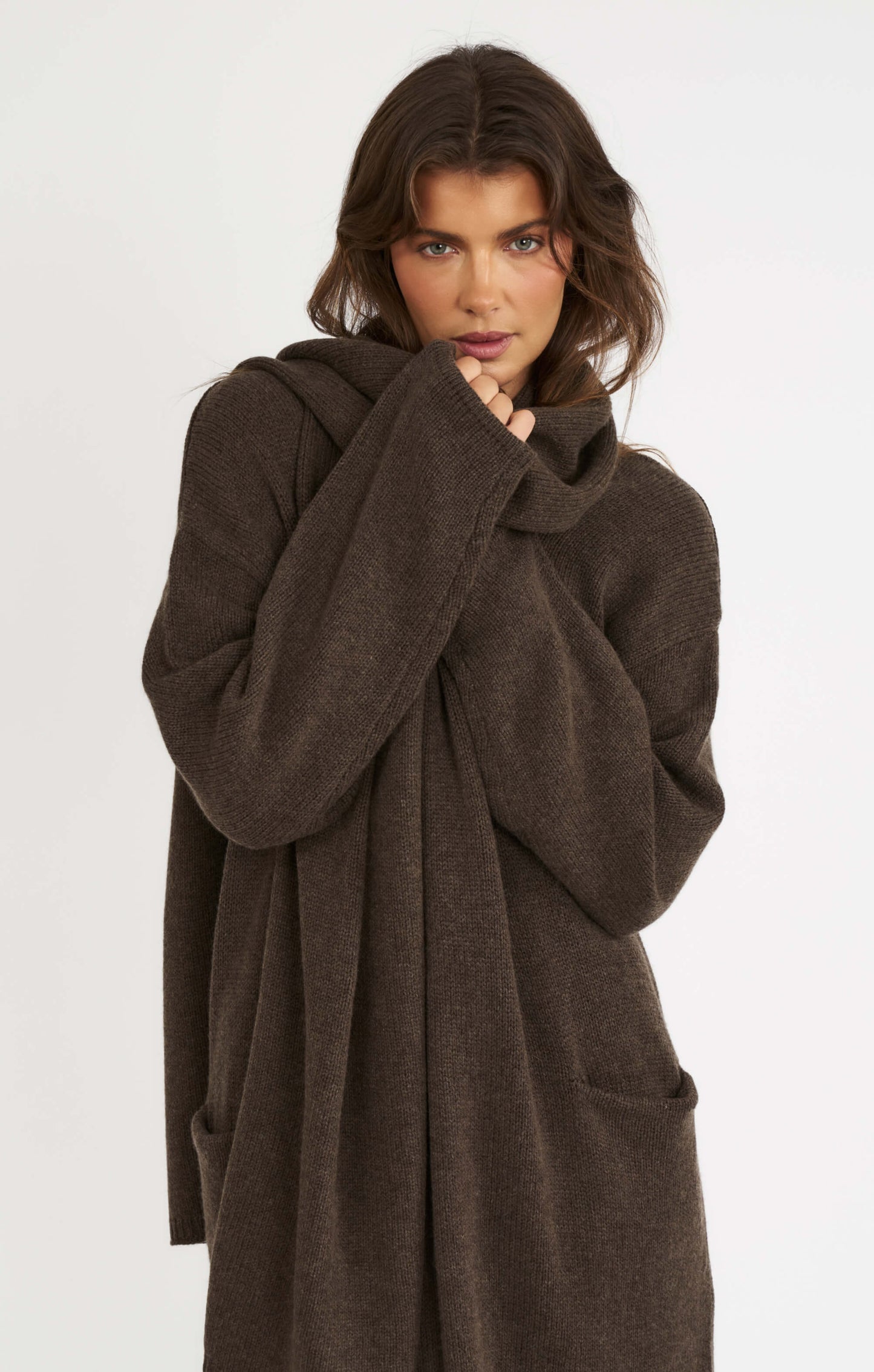 THE CARDIGAN COAT - ESPRESSO MARLE