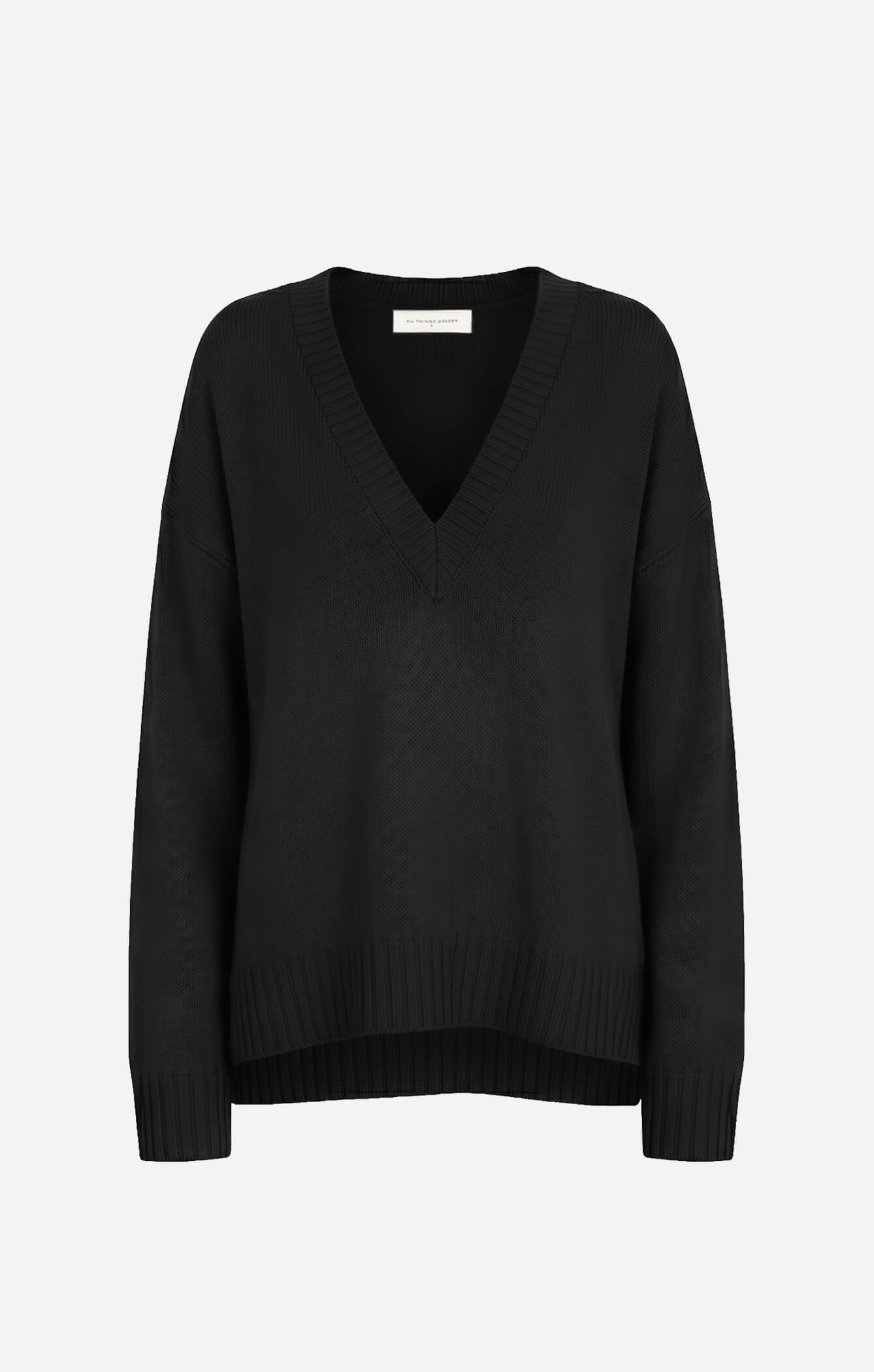 THE DEEP V-NECK JUMPER - BLACK