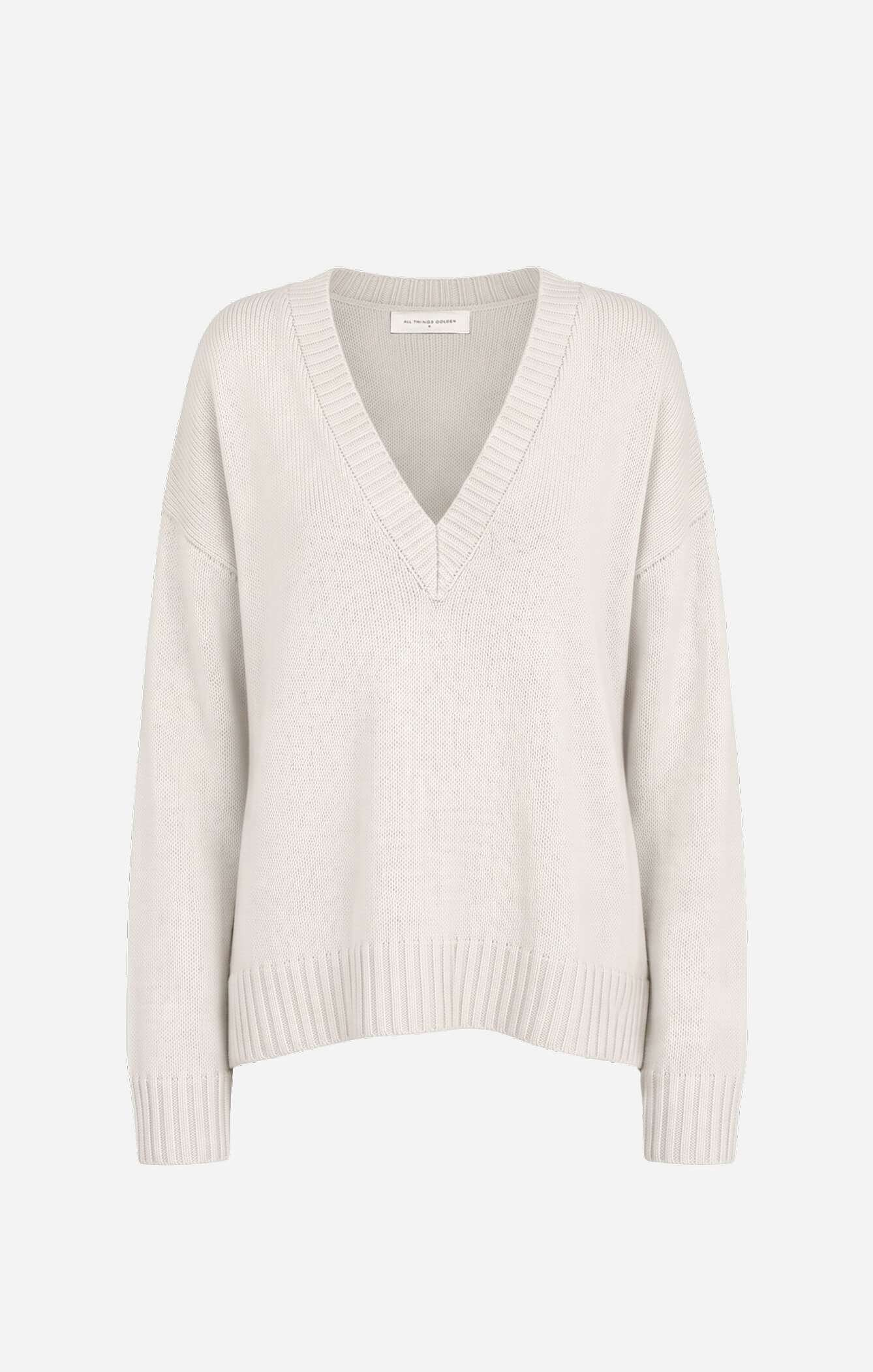 THE DEEP V-NECK JUMPER - BONE