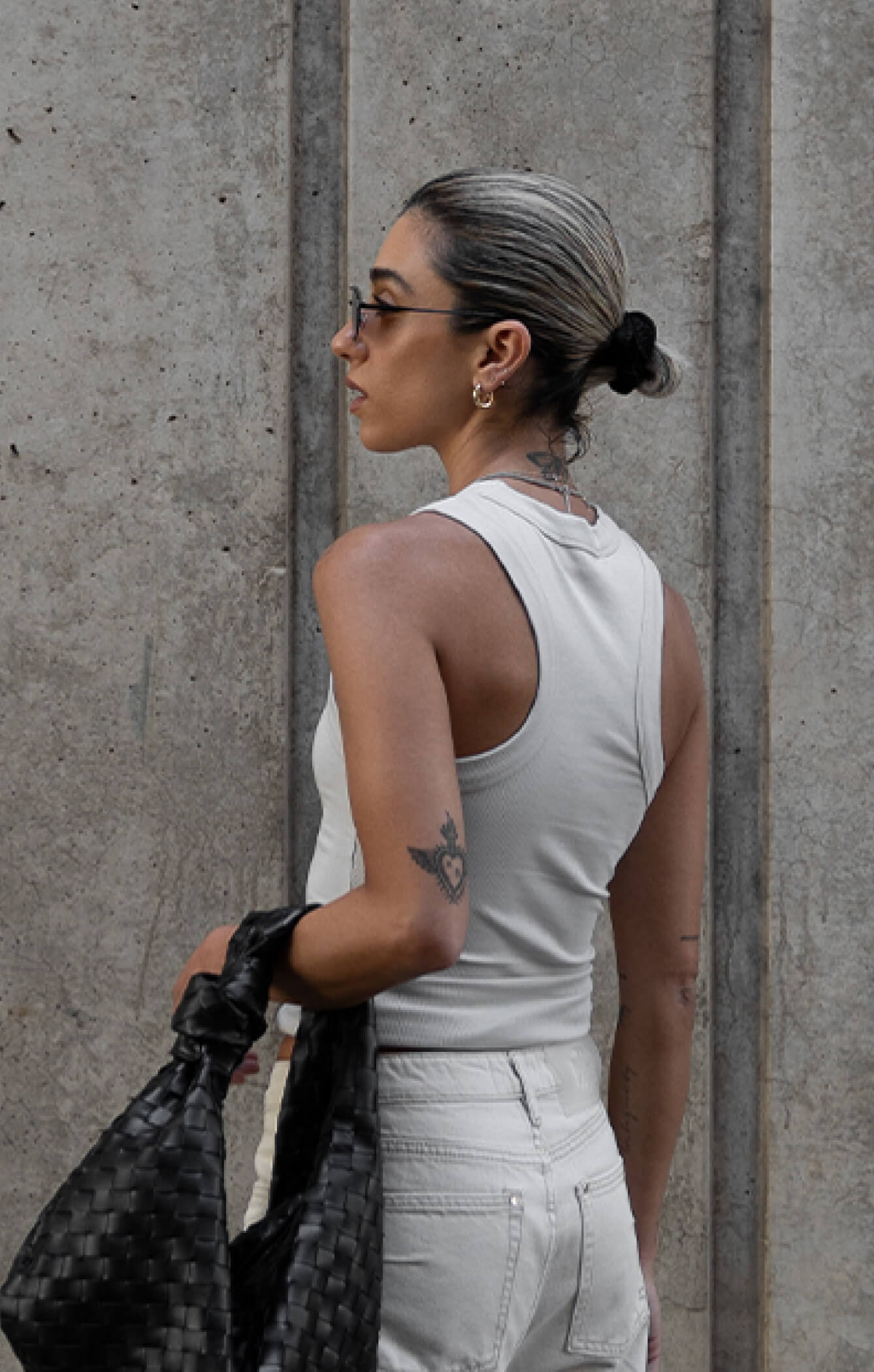 THE LUXE RIB HIGH NECK TANK - STONE