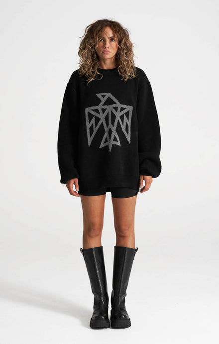 THE SIGNATURE JACQUARD KNIT - BLACK