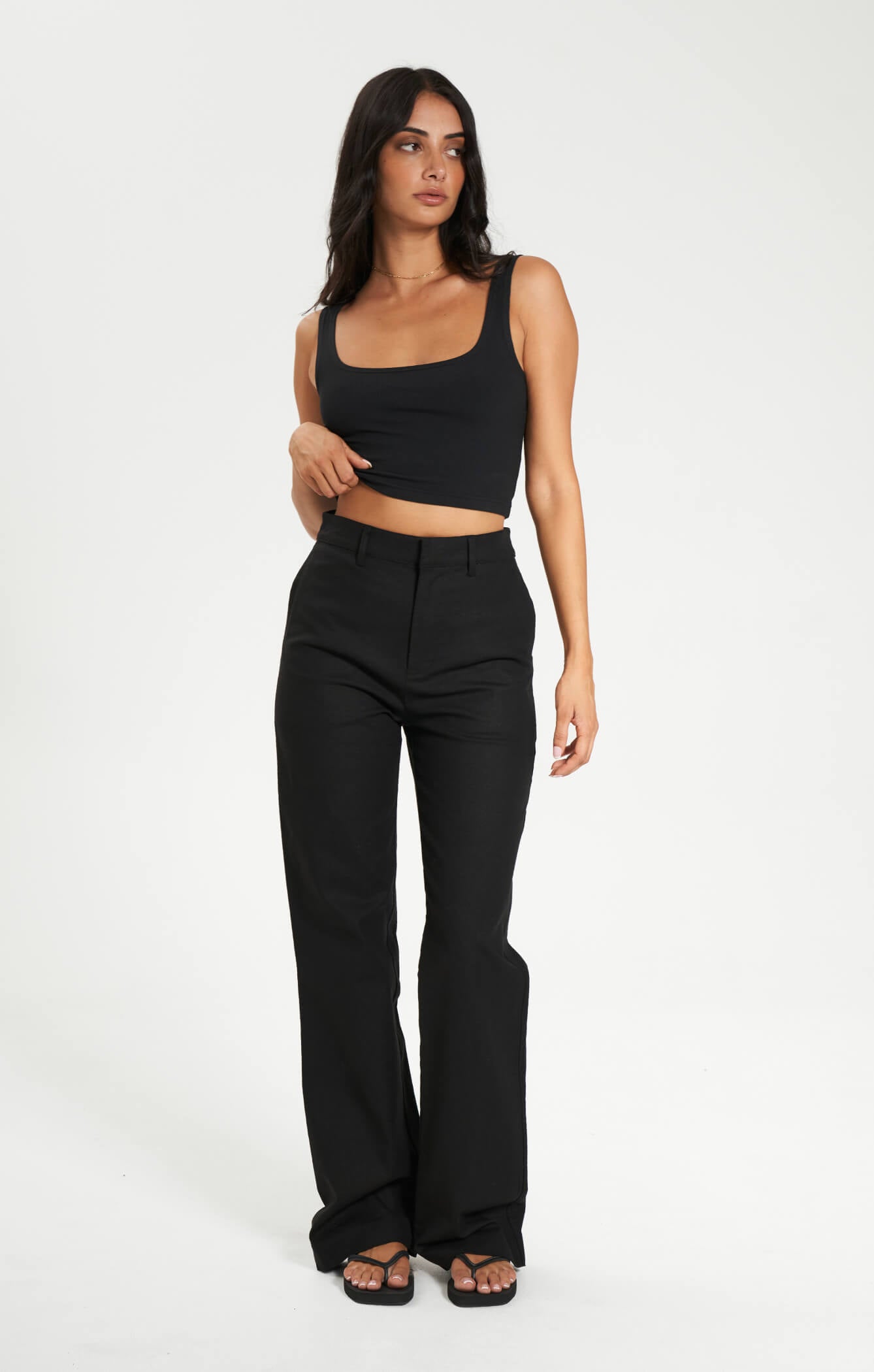 THE LUXE RIB CROP - BLACK