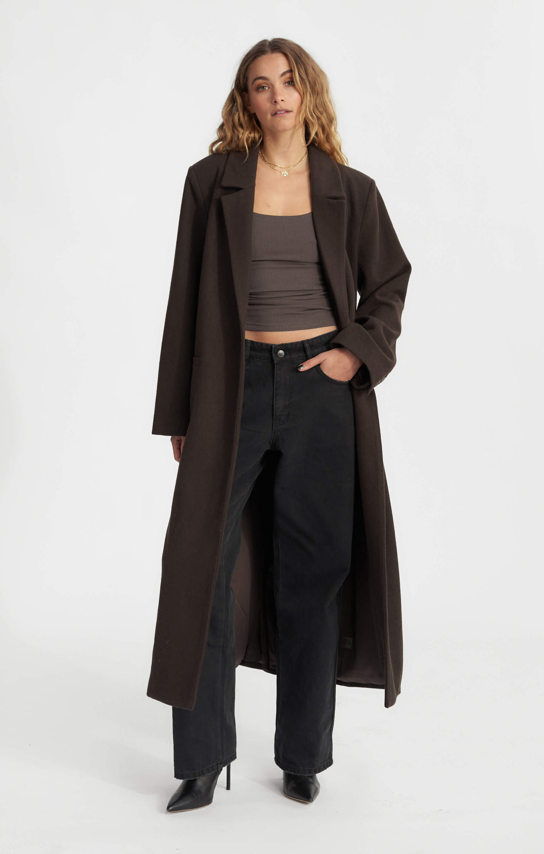 THE LONGLINE CLASSIC COAT - ESPRESSO