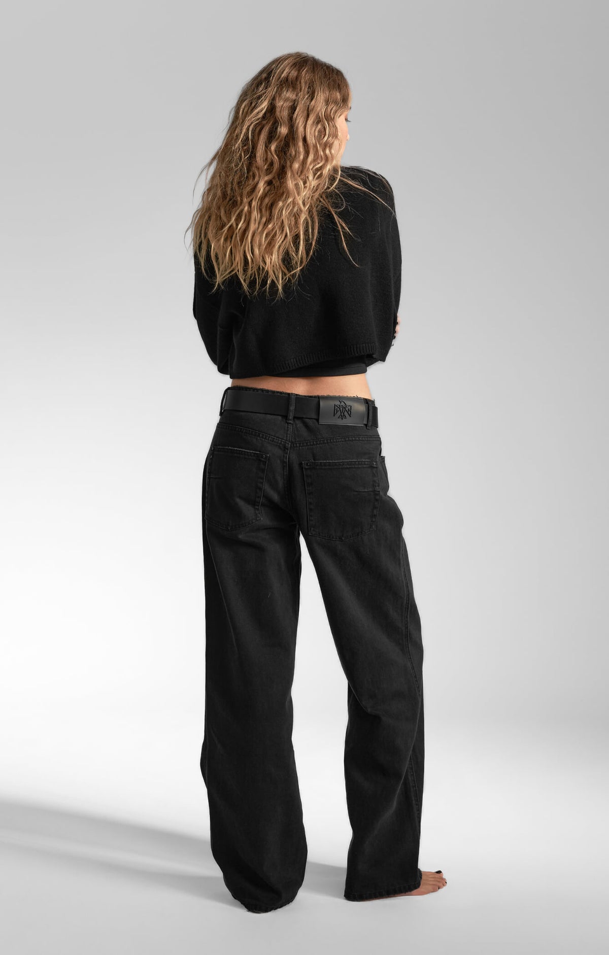 THE LOW RISE BAGGY JEAN - WASHED BLACK