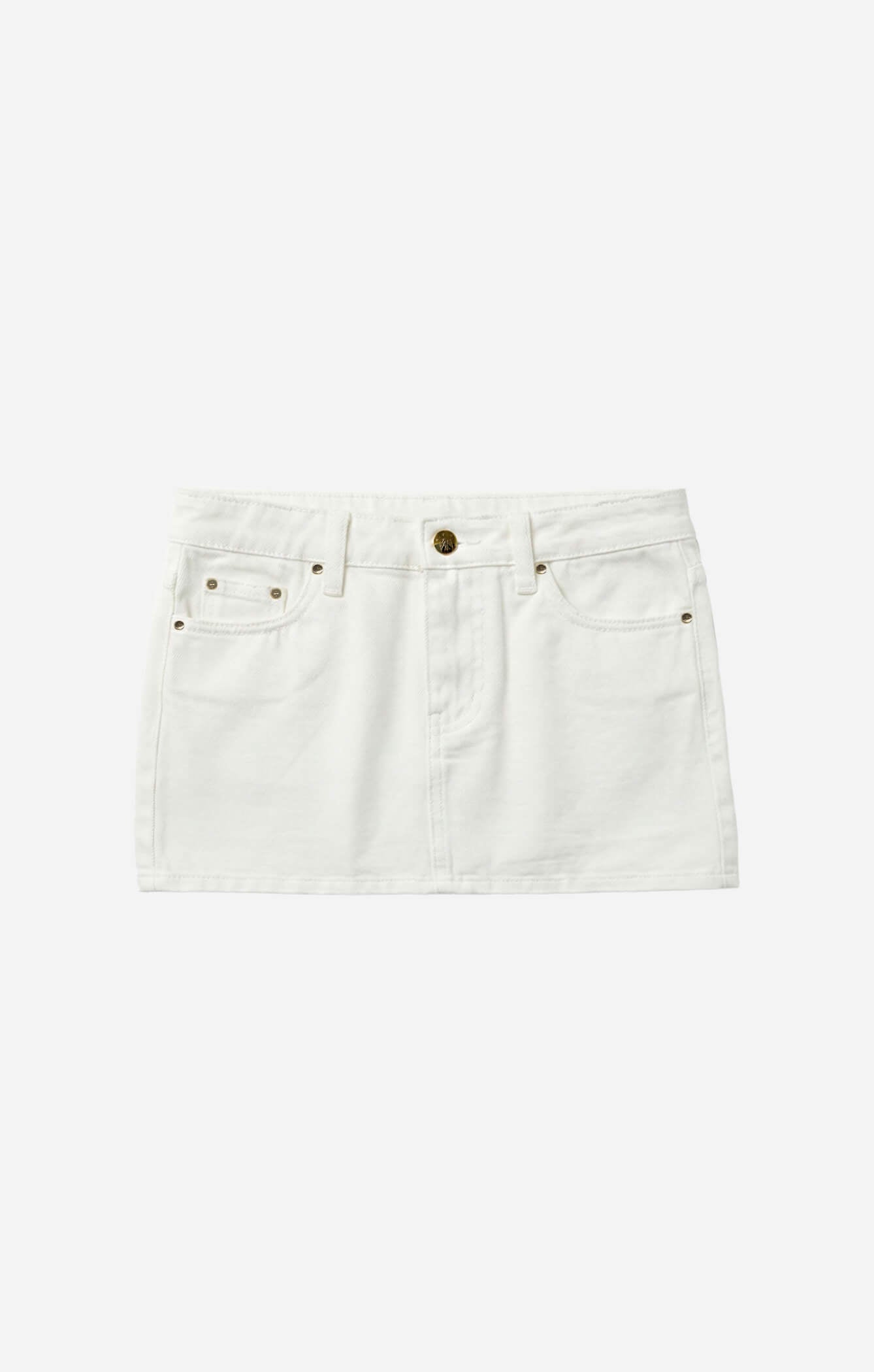 THE DENIM LOW RISE MINI SKIRT - CHALK