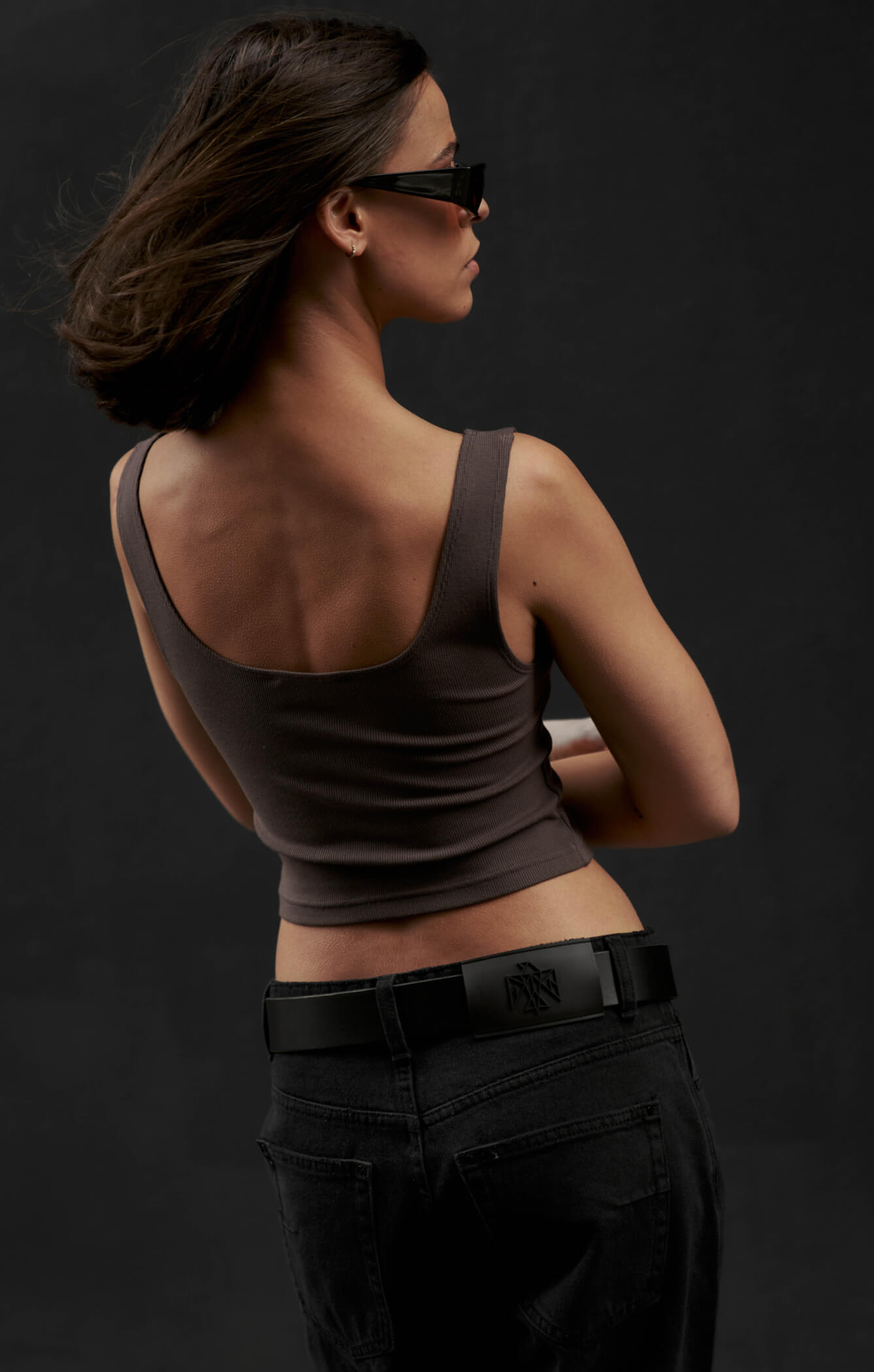 THE LUXE RIB CROP - ESPRESSO