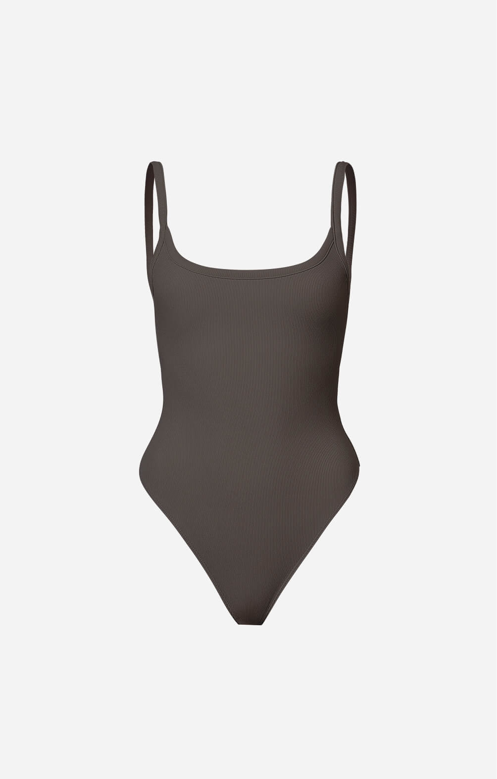 THE LUXE RIB LOW BACK BODYSUIT - ESPRESSO