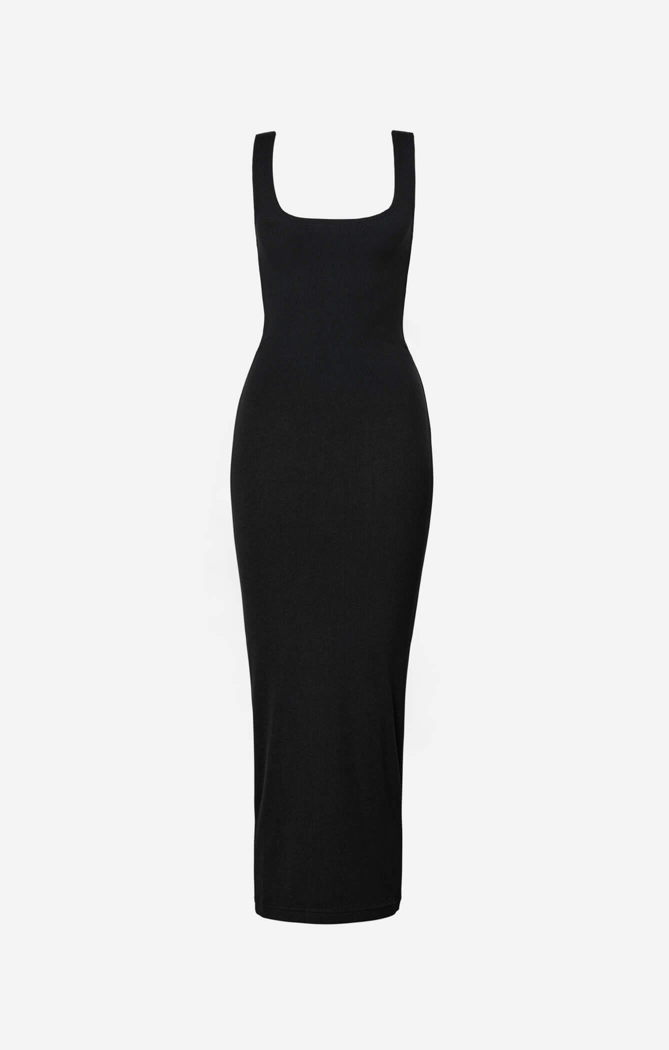 THE LUXE RIB MAXI DRESS - BLACK
