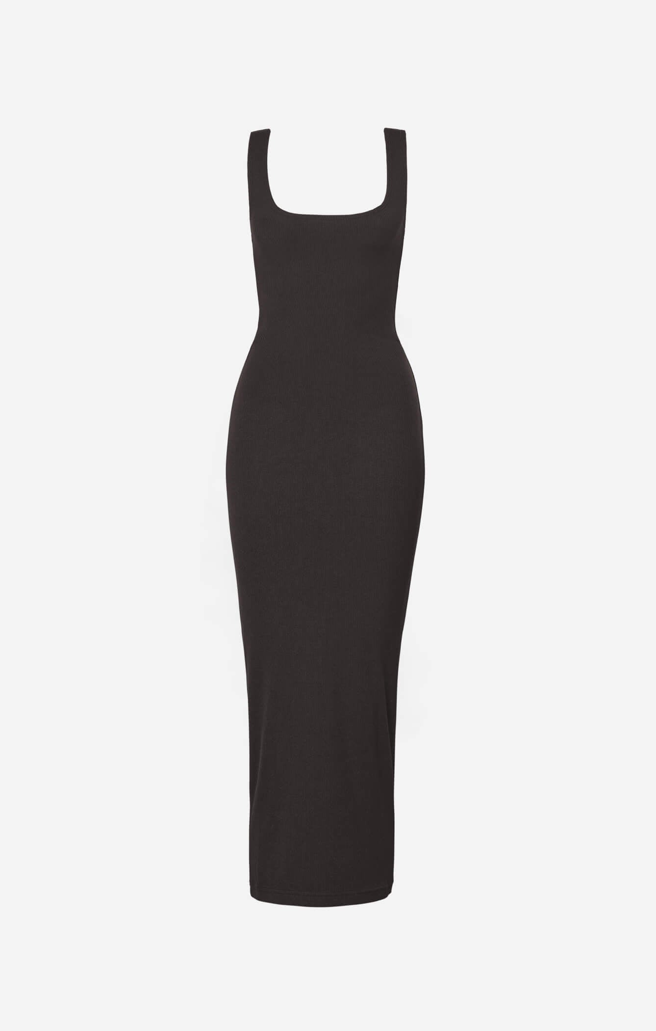 THE LUXE RIB MAXI DRESS - ESPRESSO