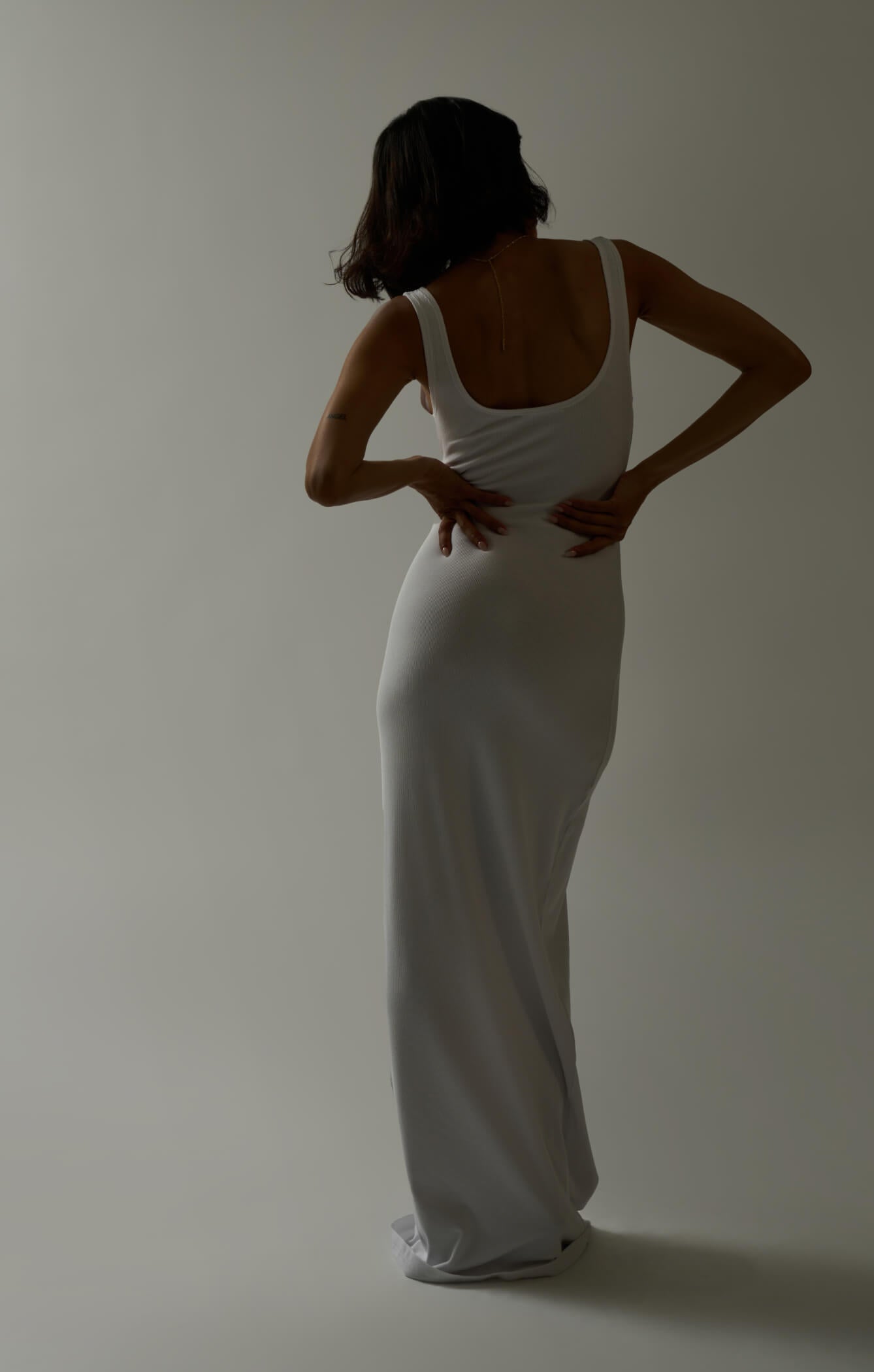THE LUXE RIB MAXI DRESS - WHITE