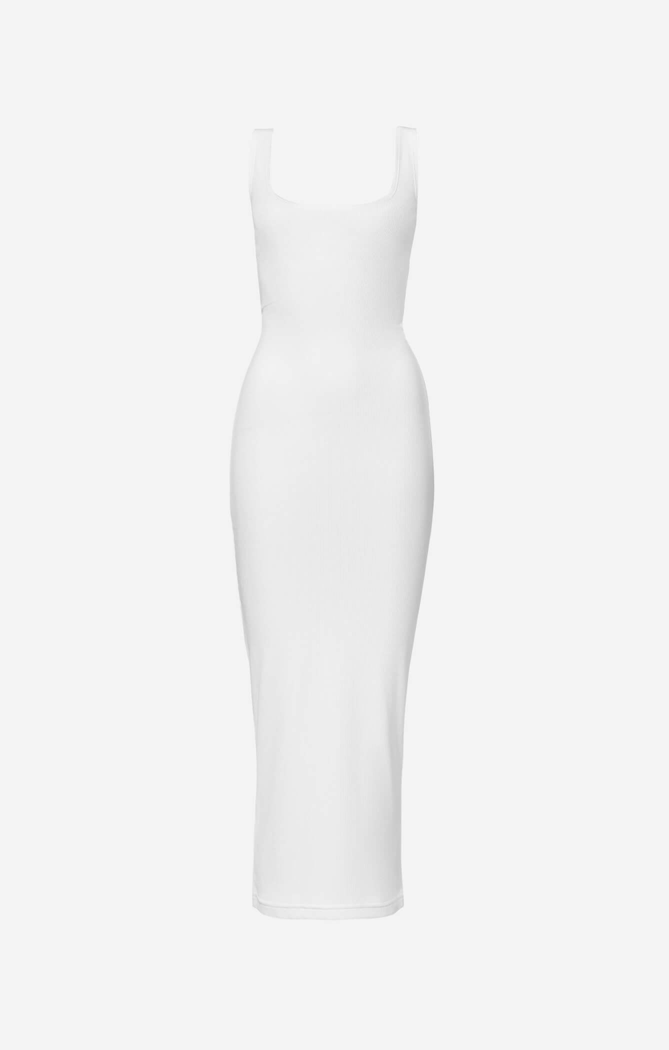 THE LUXE RIB MAXI DRESS - WHITE