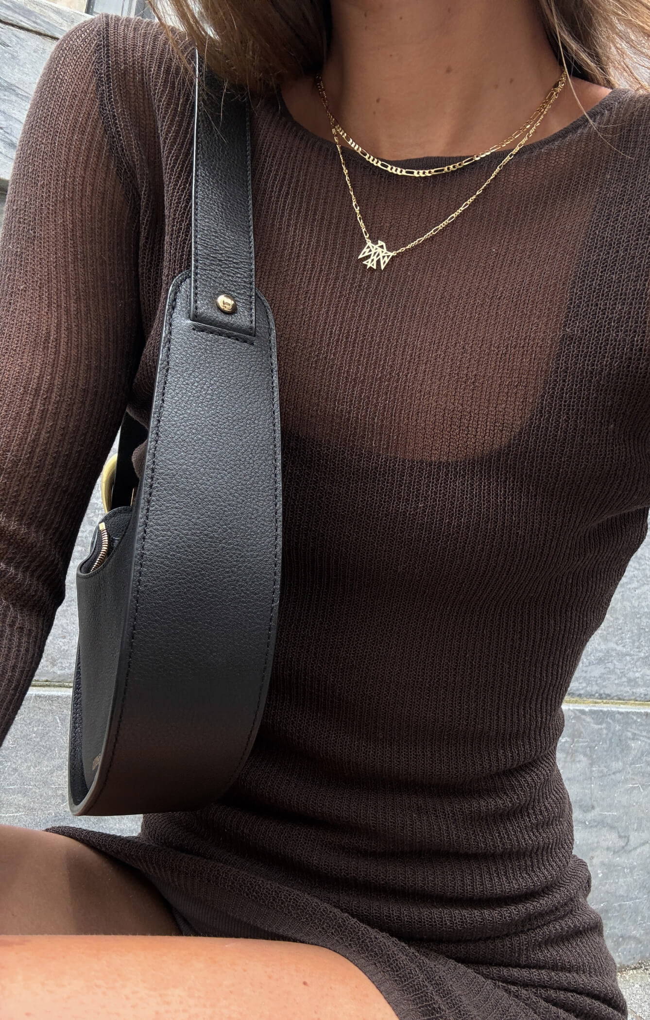 THE LUXE RIB MINI DRESS - ESPRESSO