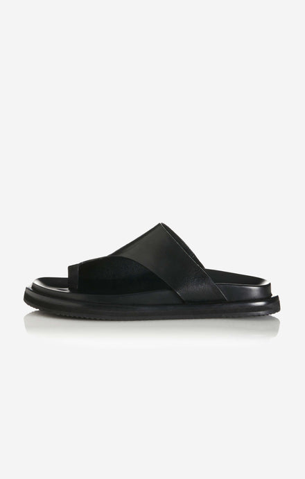 THE PARKS SLIDE - BLACK LEATHER